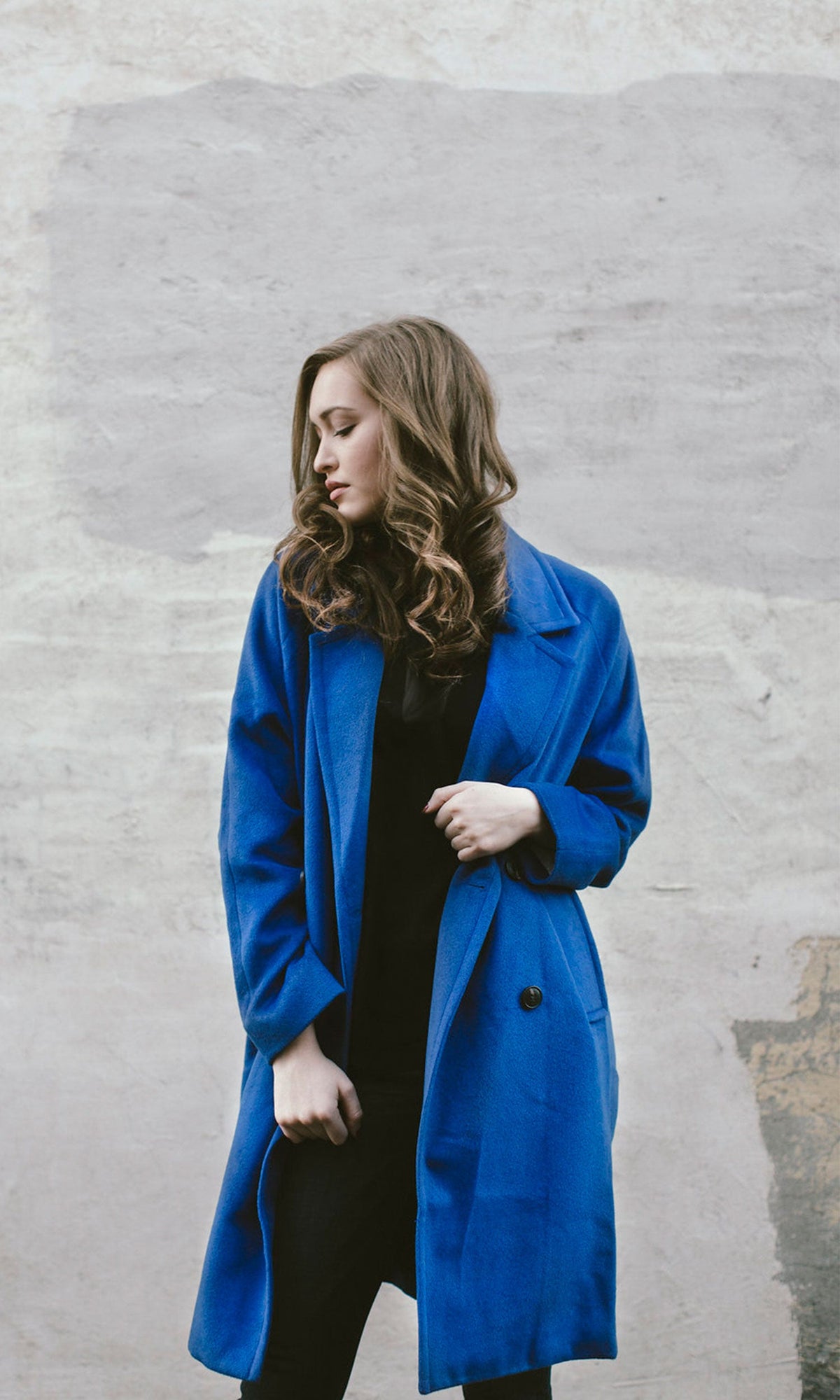 J.O.A. Long Cobalt Coat