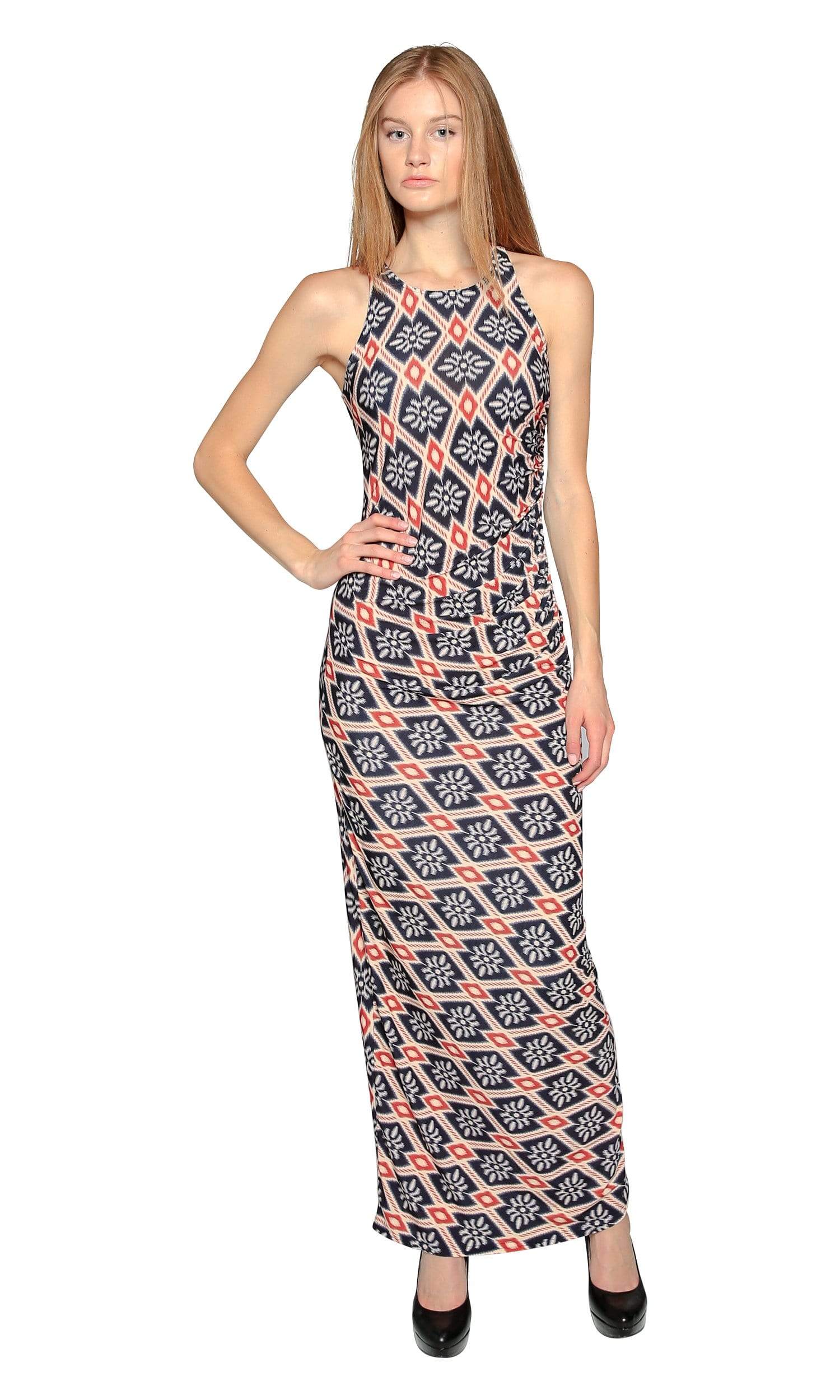 Viereck Poniard Ruched Maxi Dress