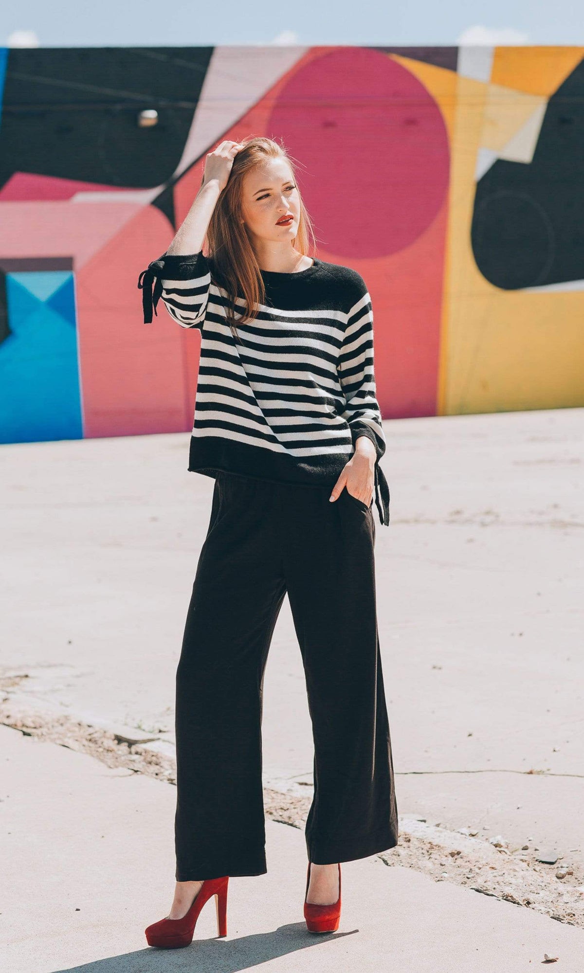 Velvet by Graham &amp; Spencer Cacey Stripe Cashmere Sweater