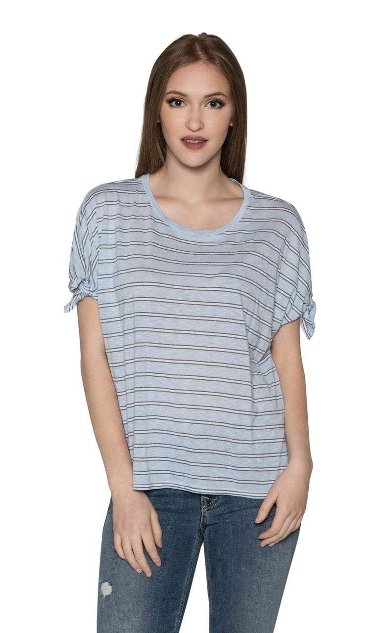 Velvet by Graham &amp; Spencer Crystal Striped Knit Sleeve Top