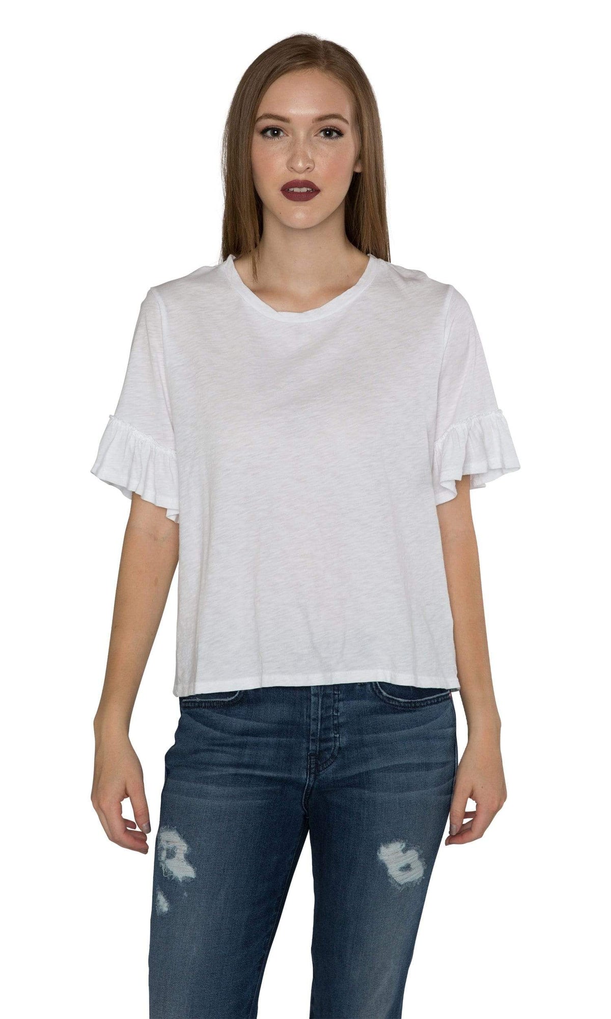 Velvet by Graham &amp; Spencer Rielle Cotton Slub Ruffle Sleeve Top