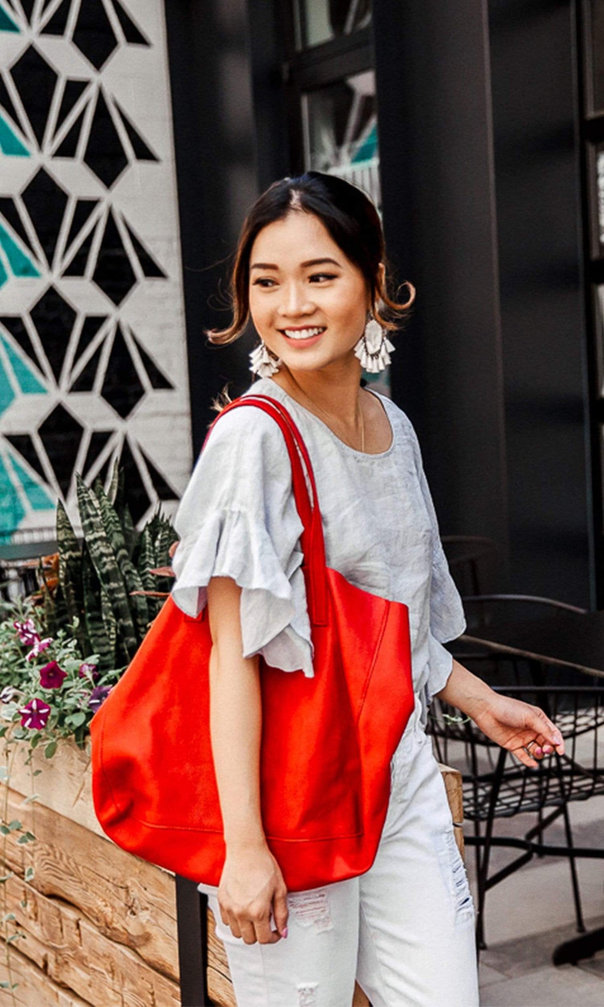 Velvet by Graham &amp; Spencer Alberta Woven Linen Ruffle Sleeve Top