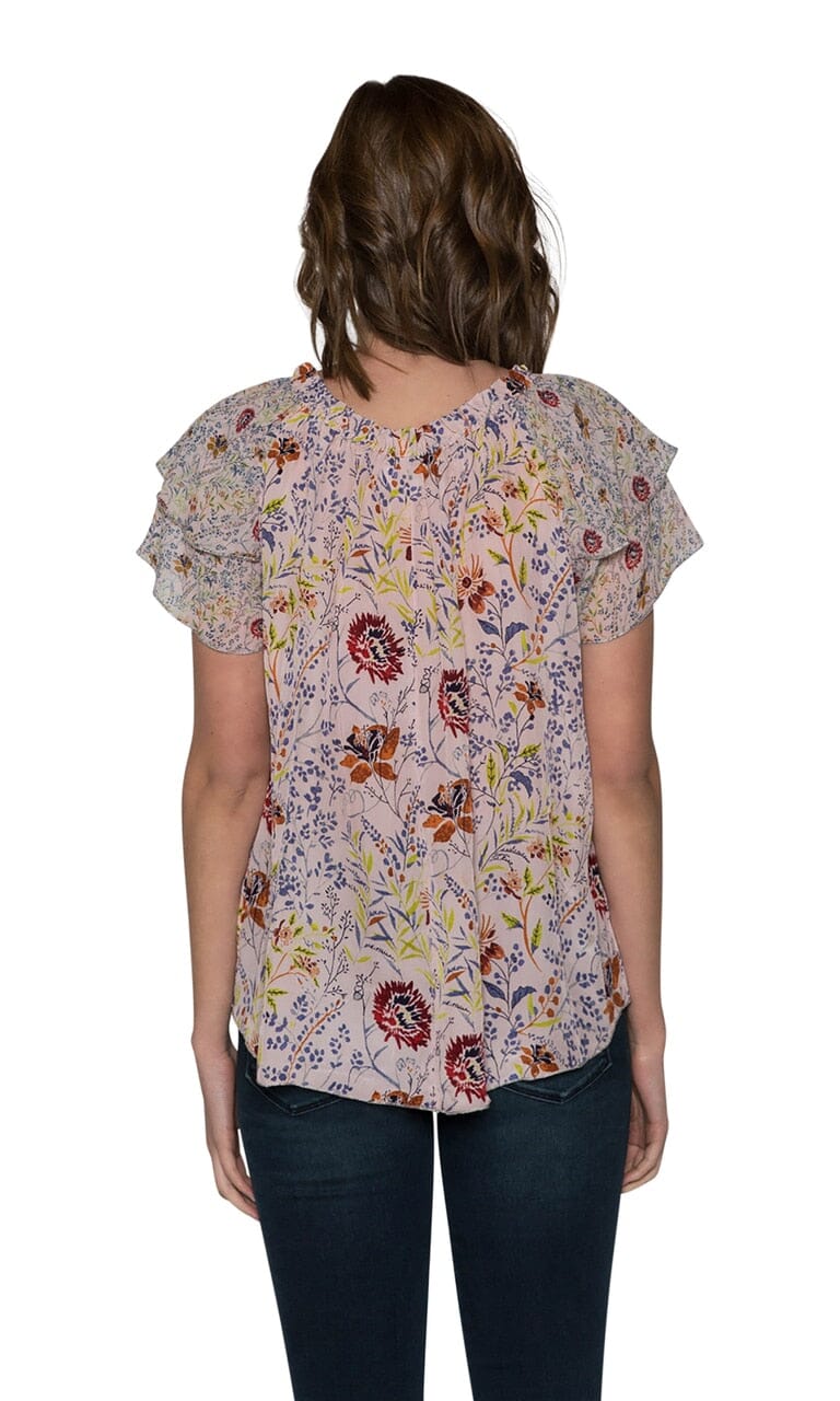 Velvet by Graham &amp; Spencer Angel Floral Printed Viscose Tie Top