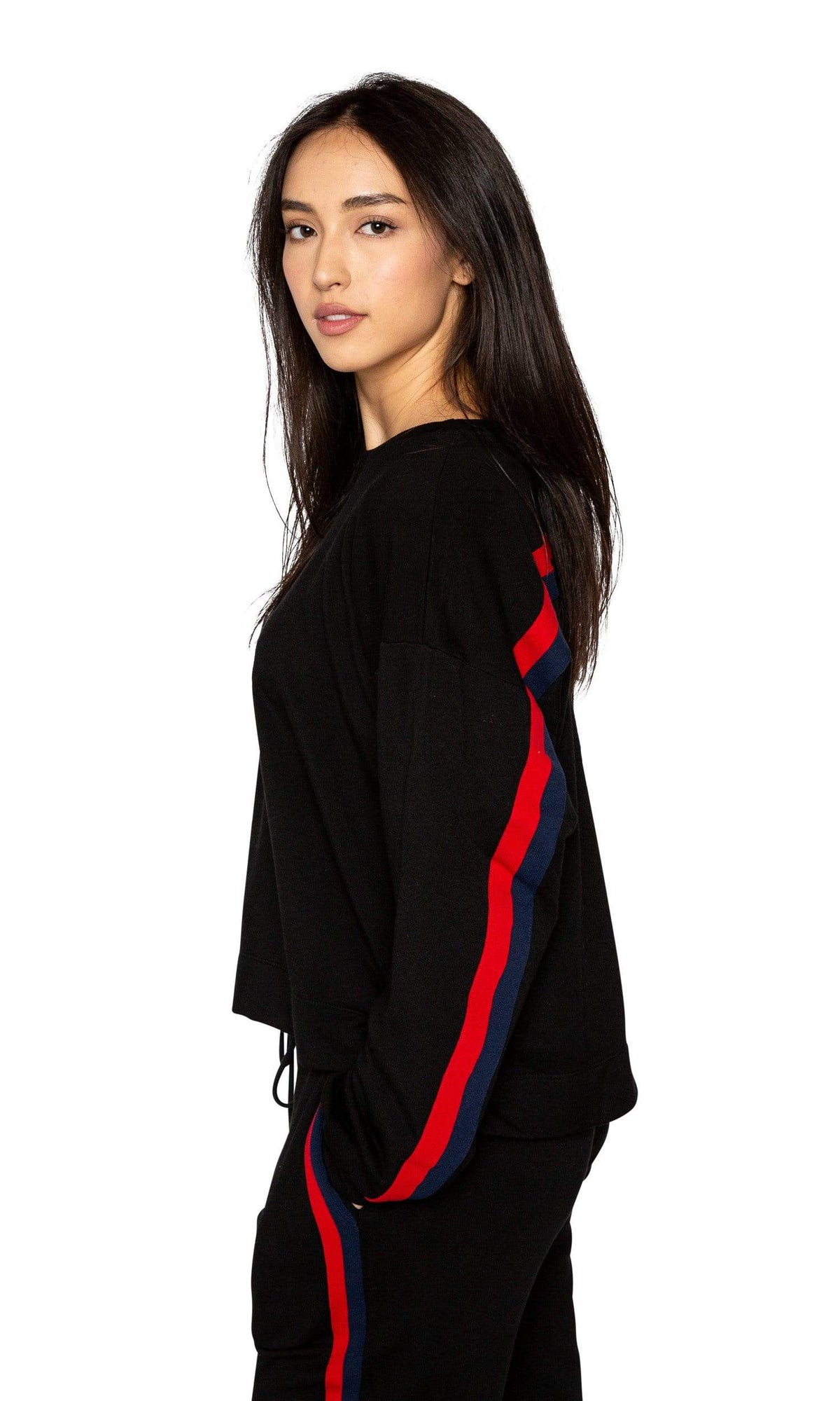 Velvet by Graham &amp; Spencer Danica Striped Crewneck Sweatshirt