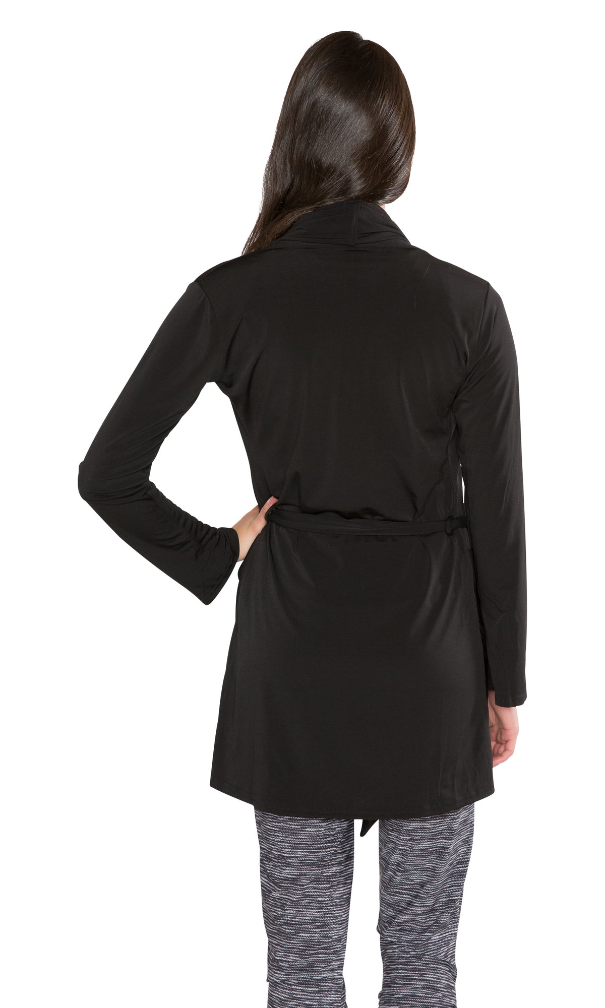 Viereck Luca Tie Waist Cardigan-BLK