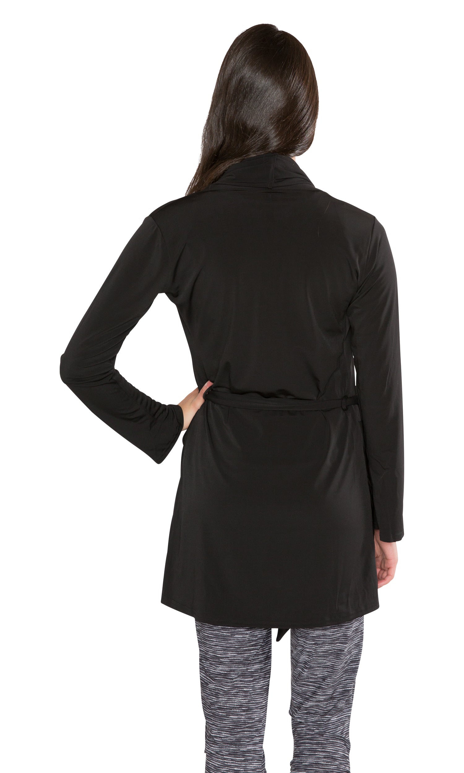 Viereck Luca Tie Waist Cardigan-BLK