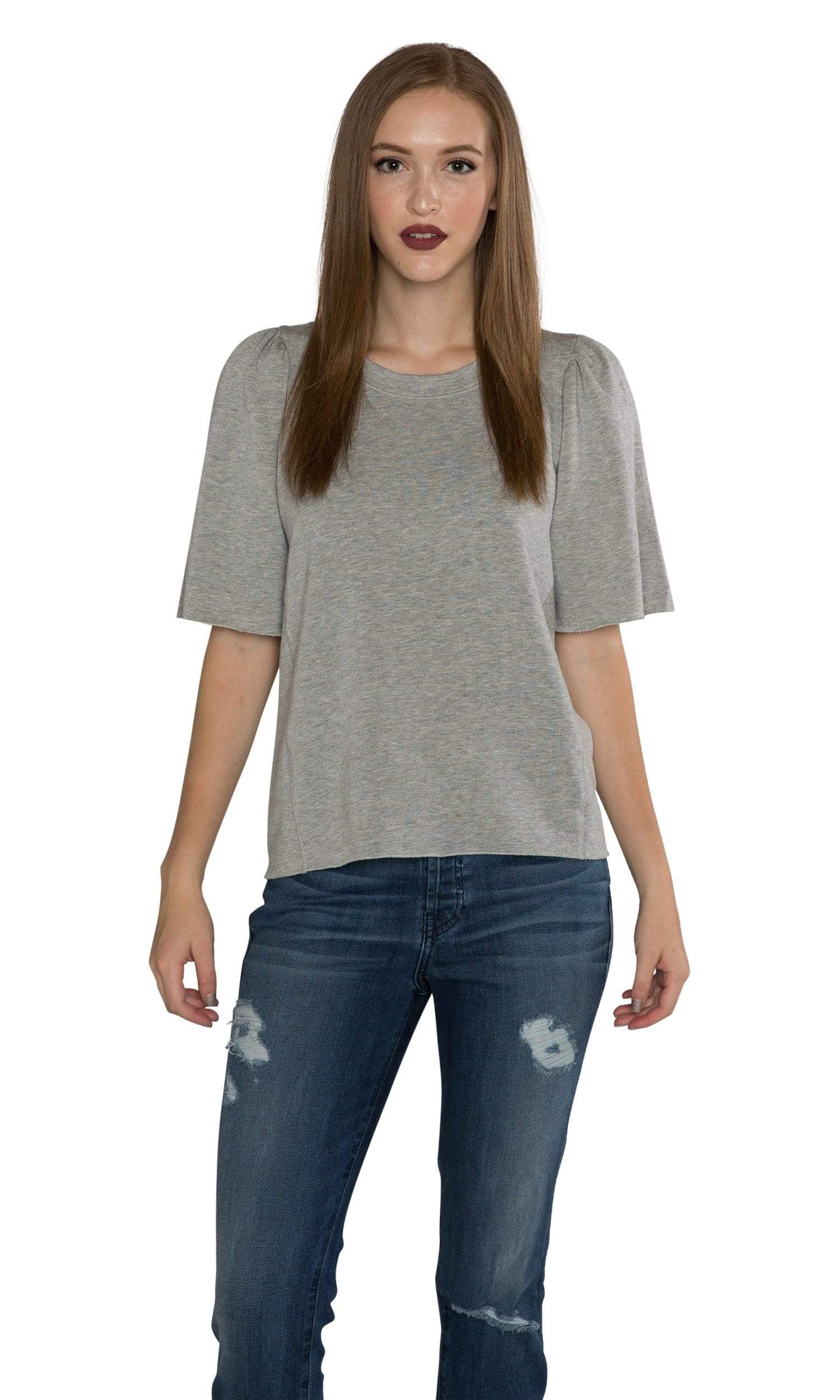 Velvet by Graham & Spencer Astley Fleece Pleated Sleeve Top