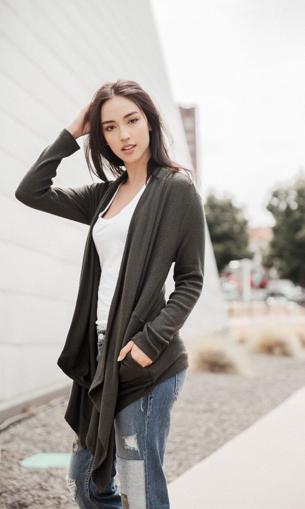 Velvet by Graham &amp; Spencer Soraya Cozy Jersey Ribbed Cardigan