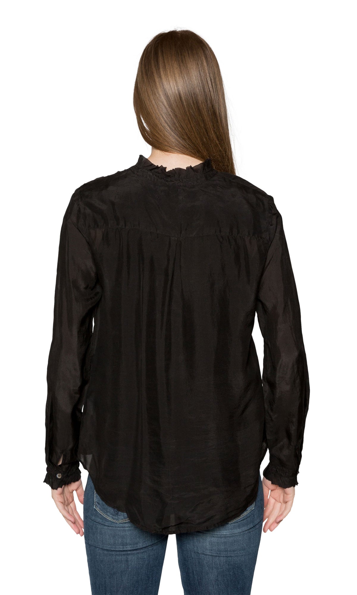 Velvet by Graham &amp; Spencer Willow Silk Ruffle Front Blouse