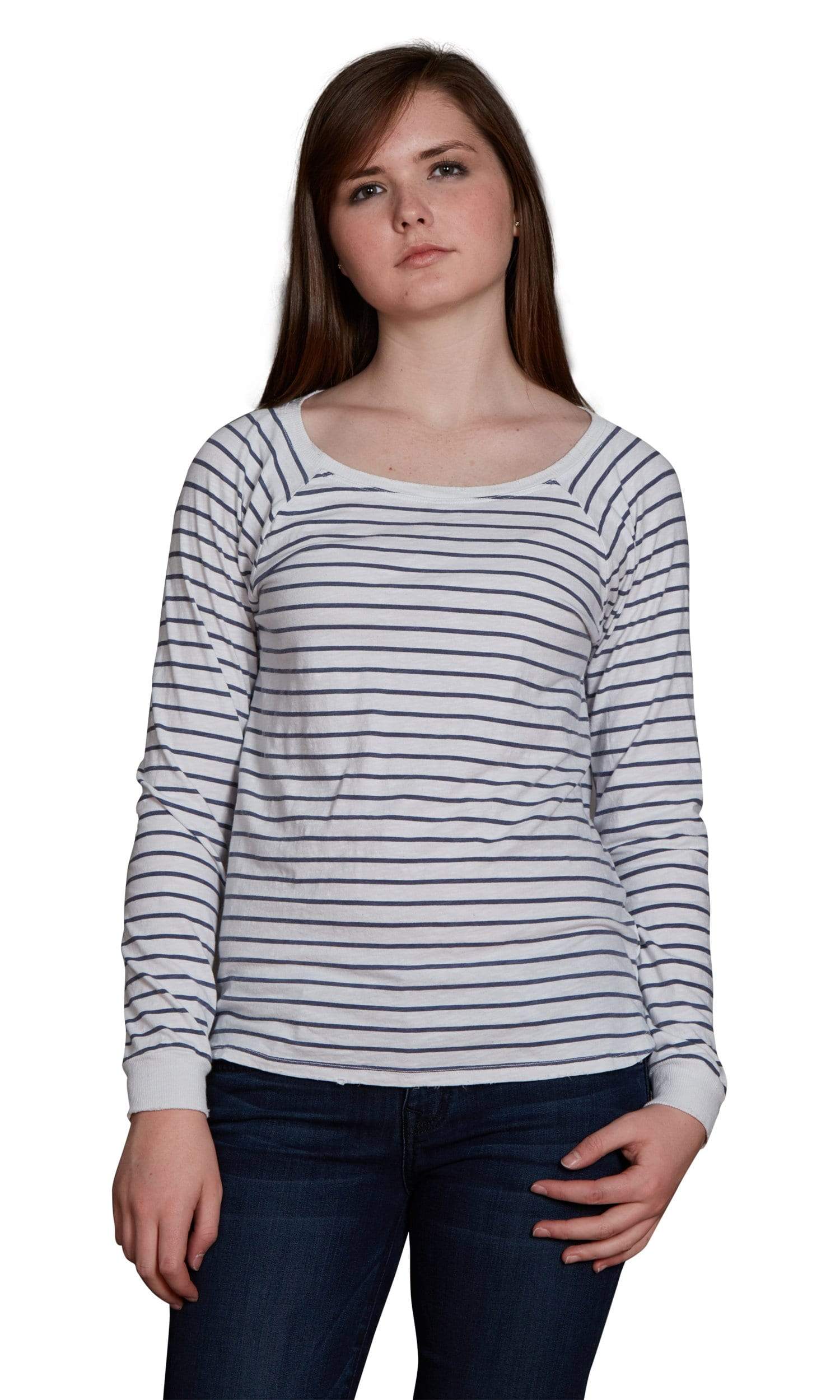 Velvet by Graham & Spencer Lele Vintage Stripe Cotton Long Sleeve Tee