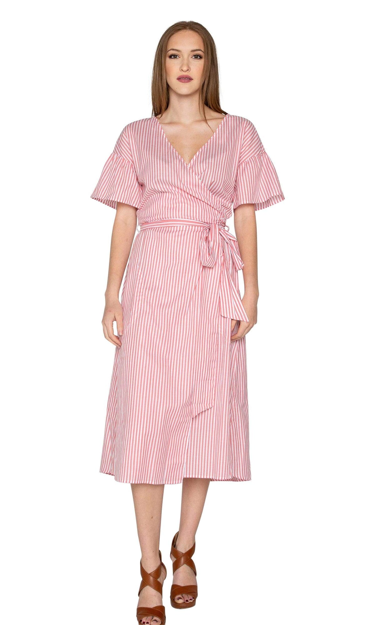 Velvet by Graham &amp; Spencer Jayel Cotton Stripe Wrap Dress