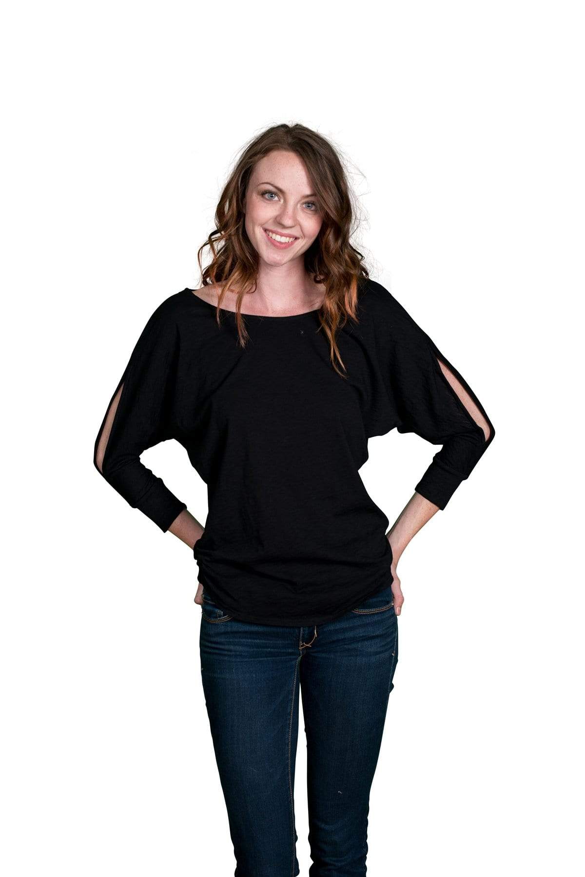 Velvet by Graham &amp; Spencer Fawnah Slit Dolman Sleeve Top