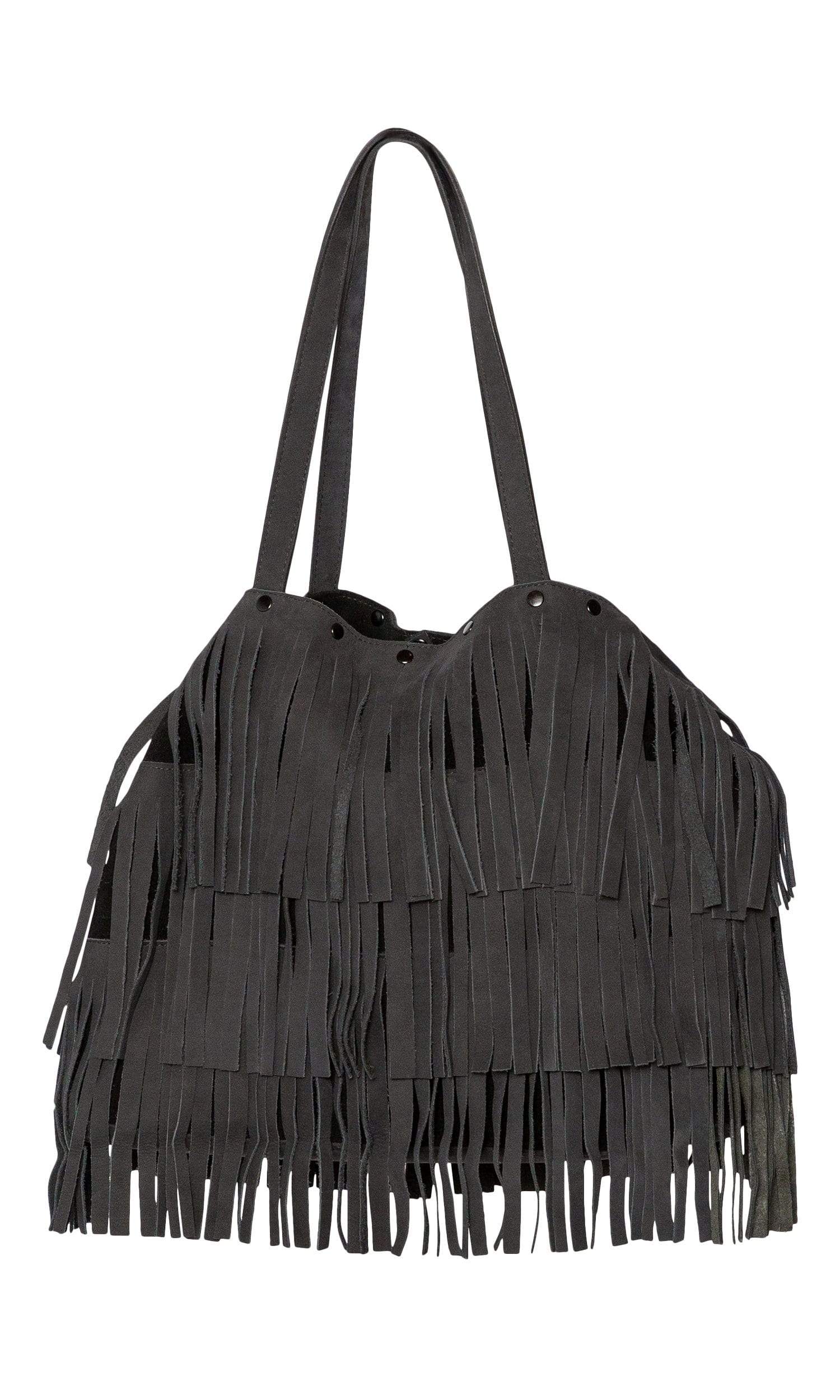 Black Hair-On Hide with Gold Embossing & Black Fringe Crossbody Purse –  Horse Creek Outfitters