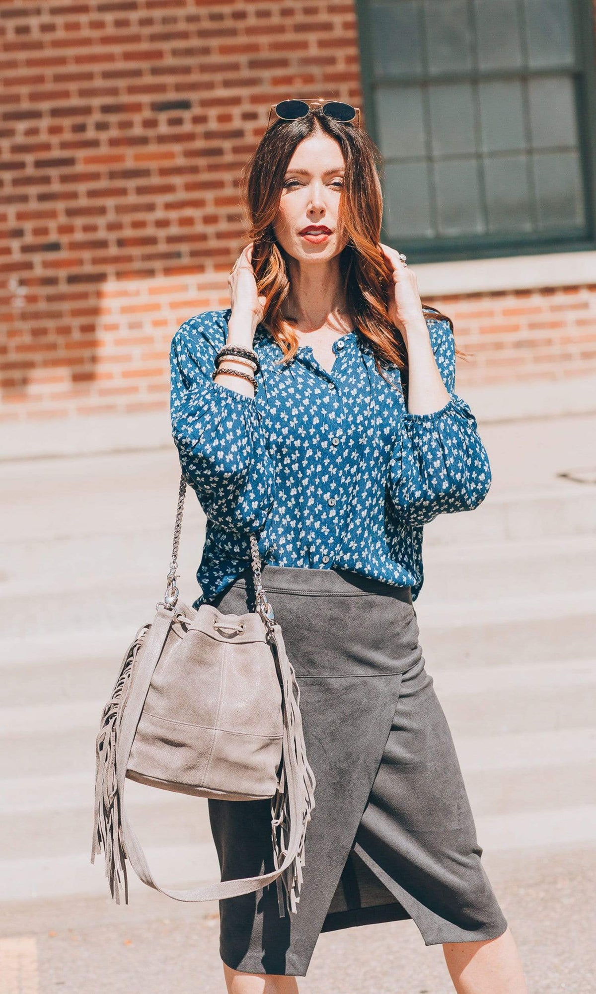 Velvet by Graham &amp; Spencer Kissan Sheer Printed Gauze Button Up Top