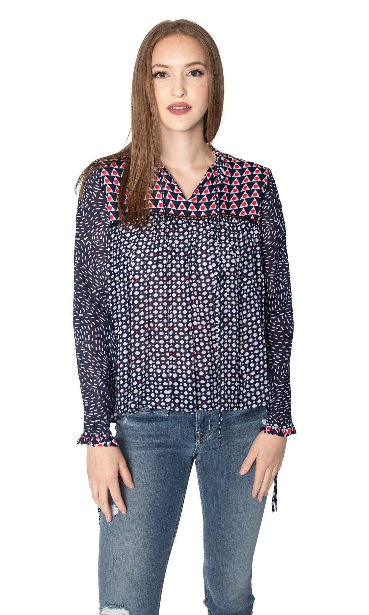 Conditions Apply A Pretty Top with Tie Neck