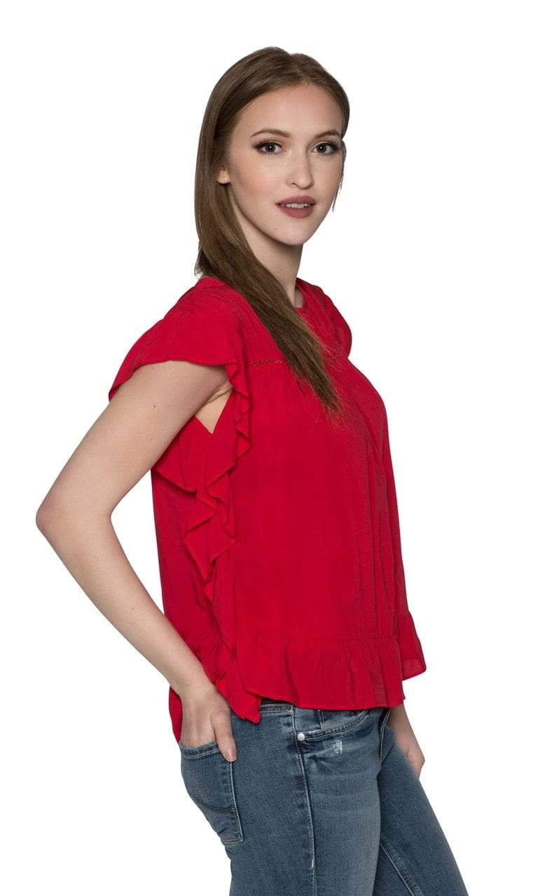 Velvet by Graham &amp; Spencer Sidney Ruffle Trim Top