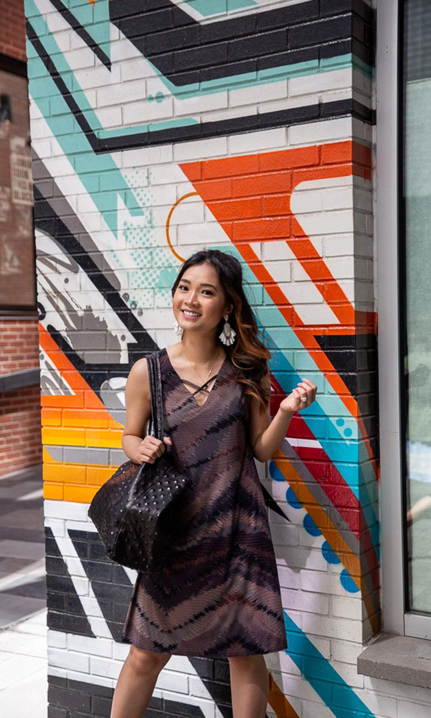 Viereck Astrid Lace-Up Sleeveless Shift Dress