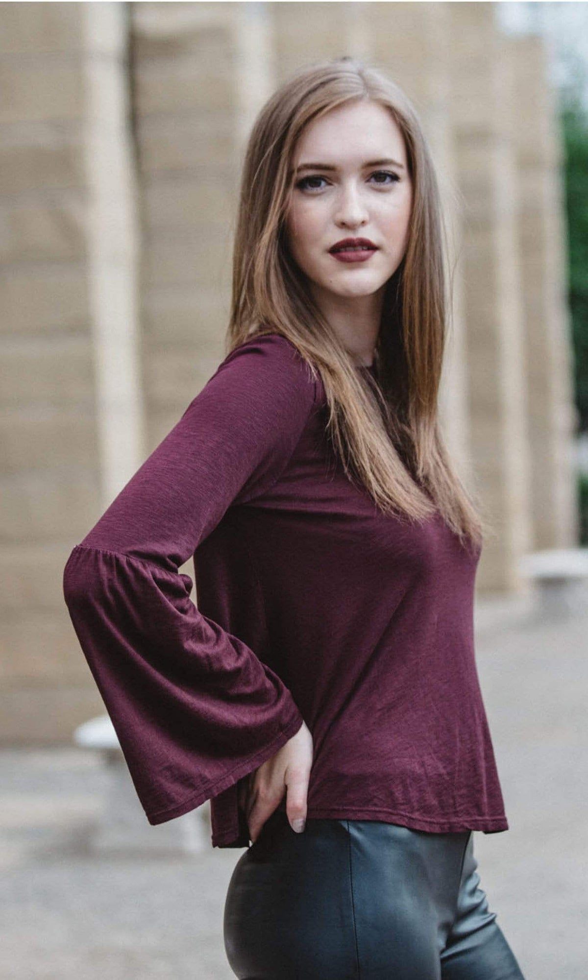 Velvet by Graham &amp; Spencer Kamry Lux Slub Flare Sleeve Top