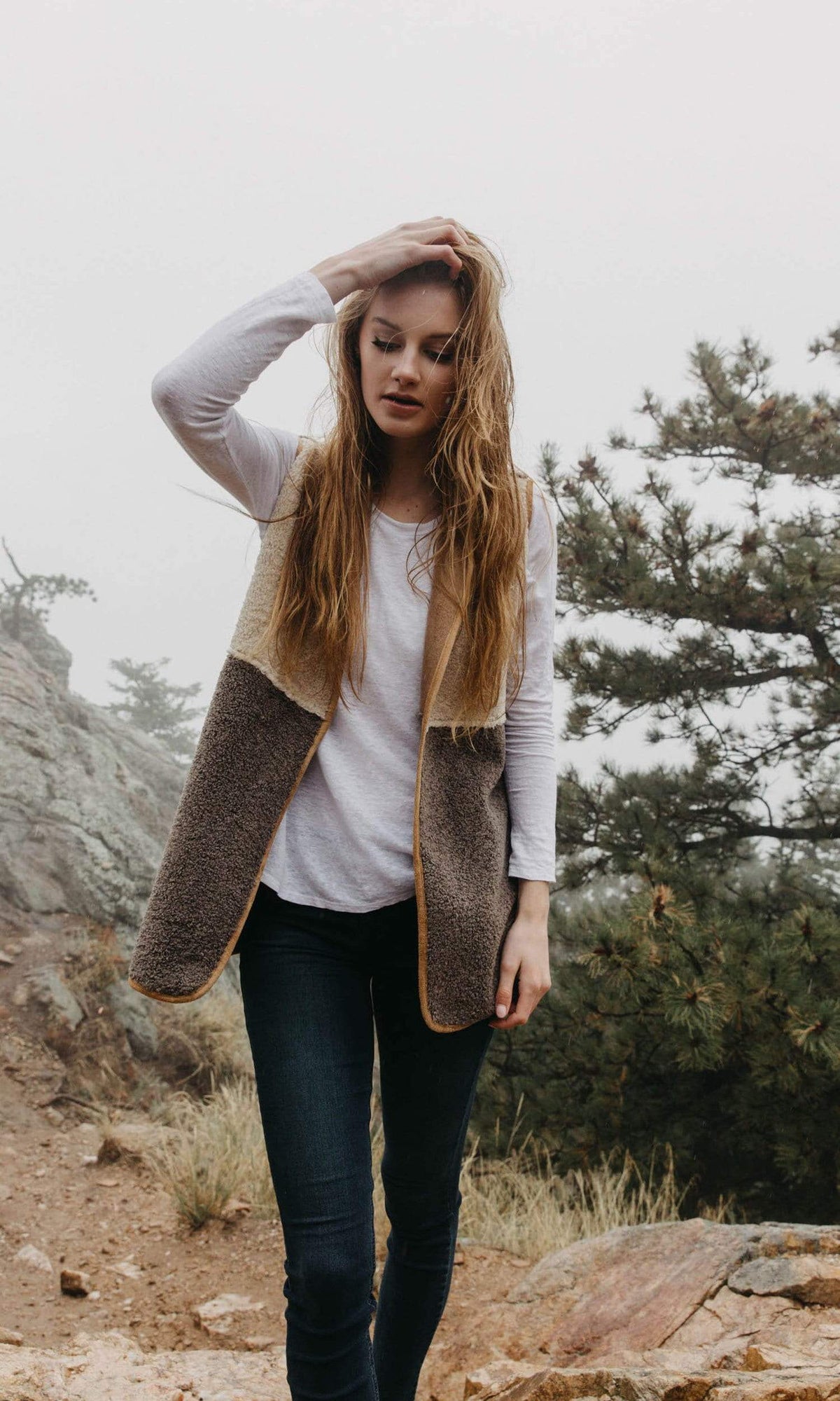 Velvet by Graham &amp; Spencer Valetta Faux Sherpa Reversible Colorblock Vest