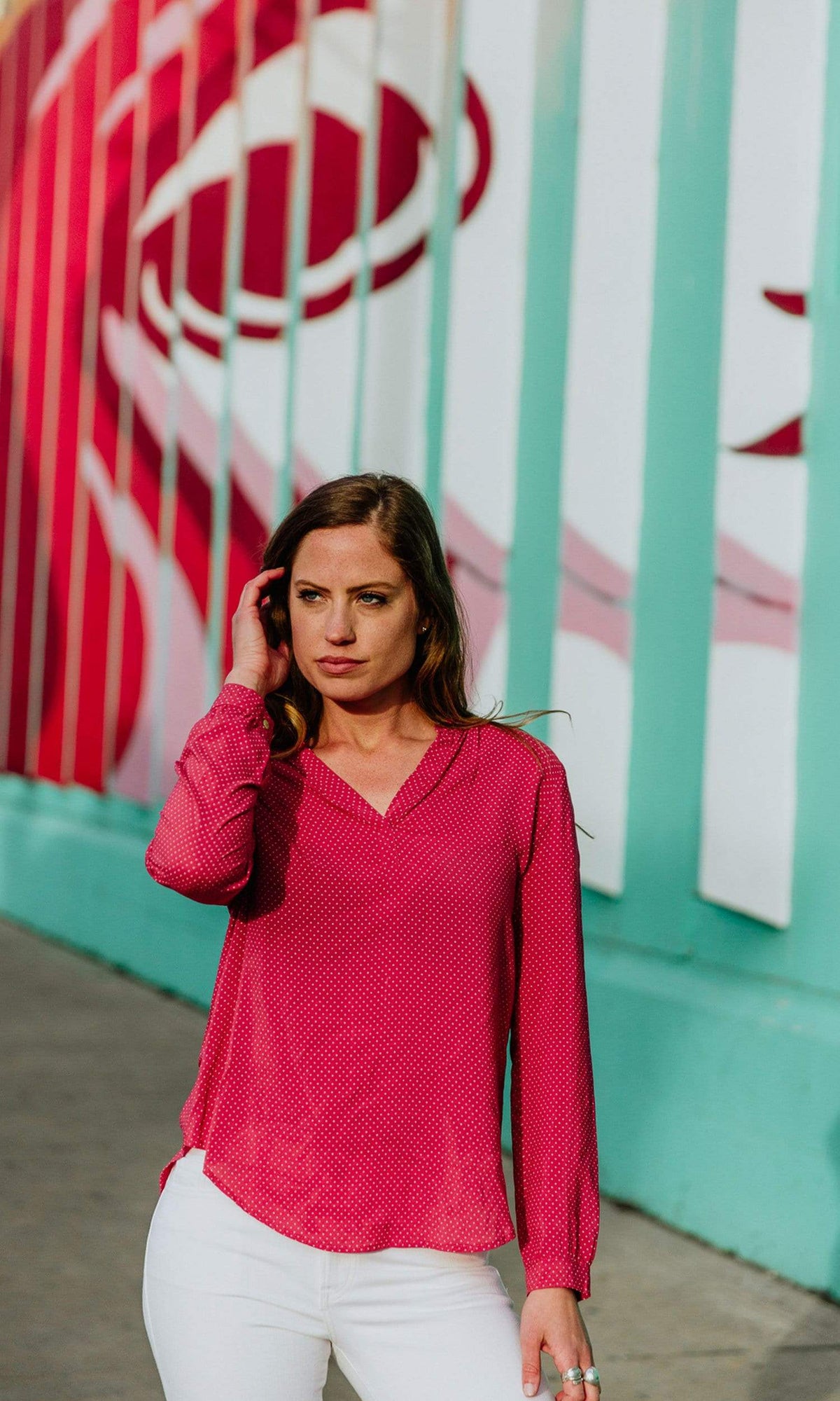 Velvet by Graham &amp; Spencer Jena Henley High Low Blouse