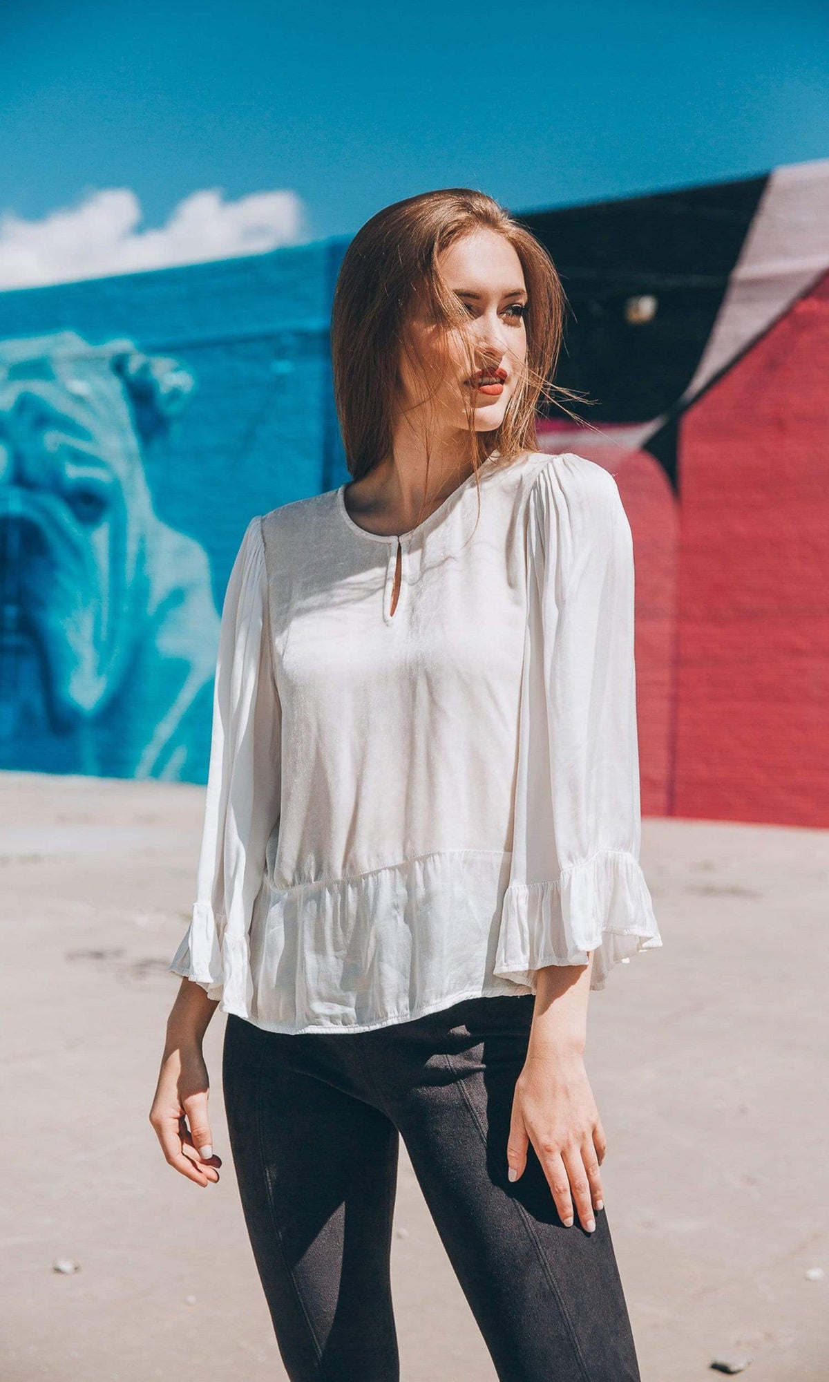 Velvet by Graham &amp; Spencer Galila Velvet Satin Peasant Top