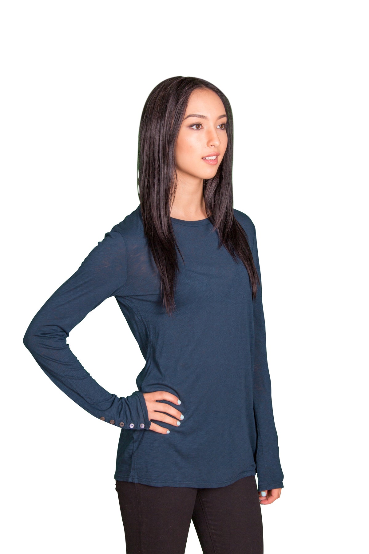 Velvet by Graham &amp; Spencer Suella Luxe Slub Button Cuff Top