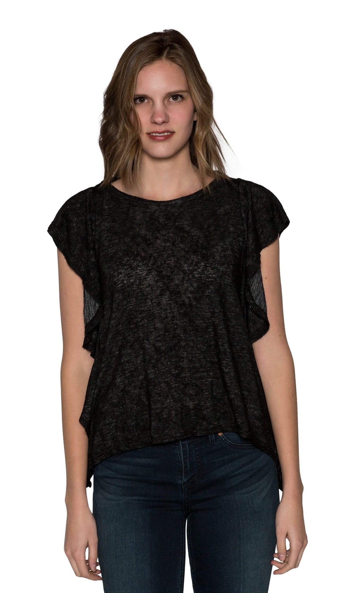 Velvet by Graham &amp; Spencer Alianna Textured Knit Ruffle Top