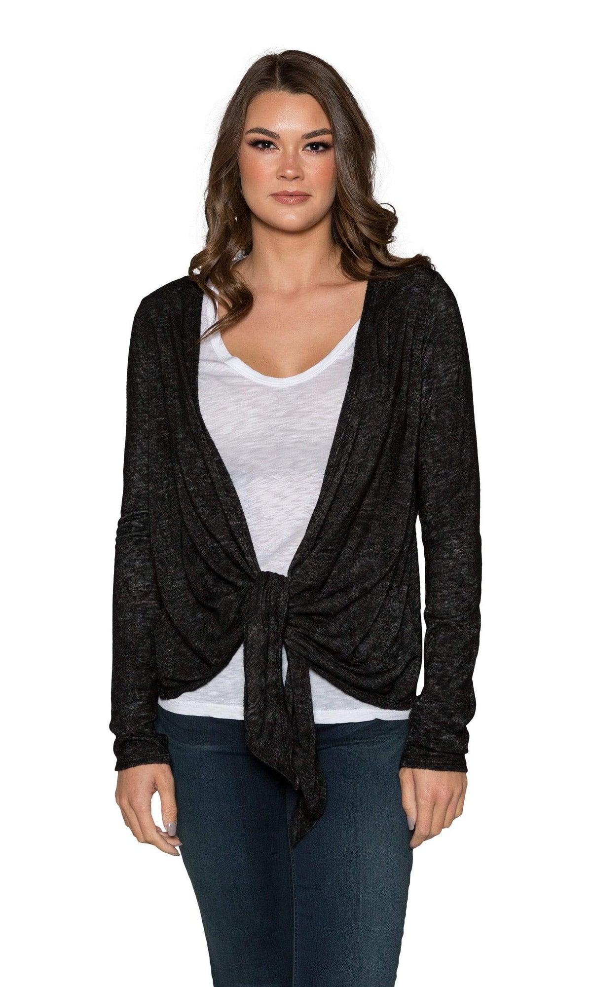 Velvet by Graham &amp; Spencer Margaret Textured Knit Tie Front Cardigan