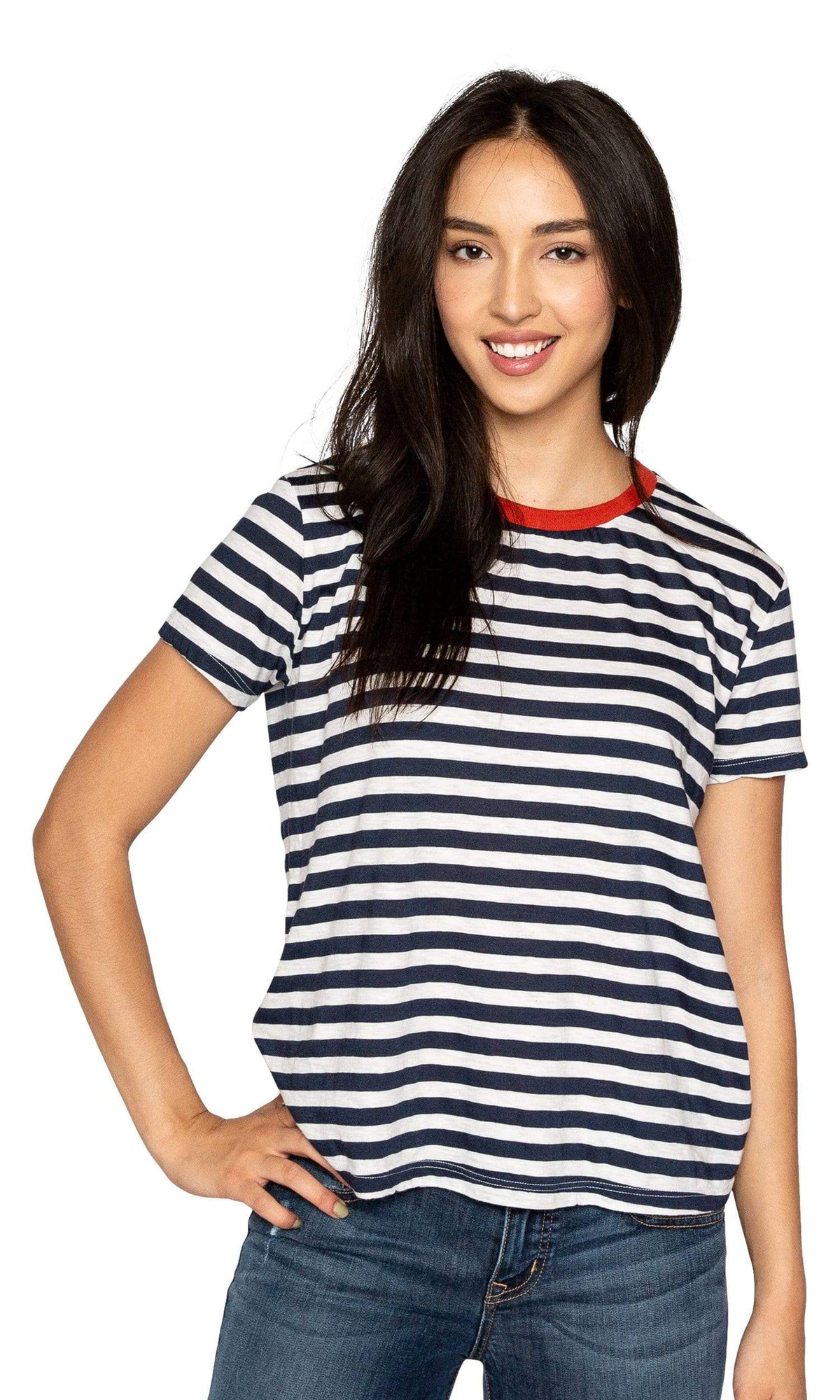 Velvet by Graham &amp; Spencer Peace Slub Knit Stripe Tee