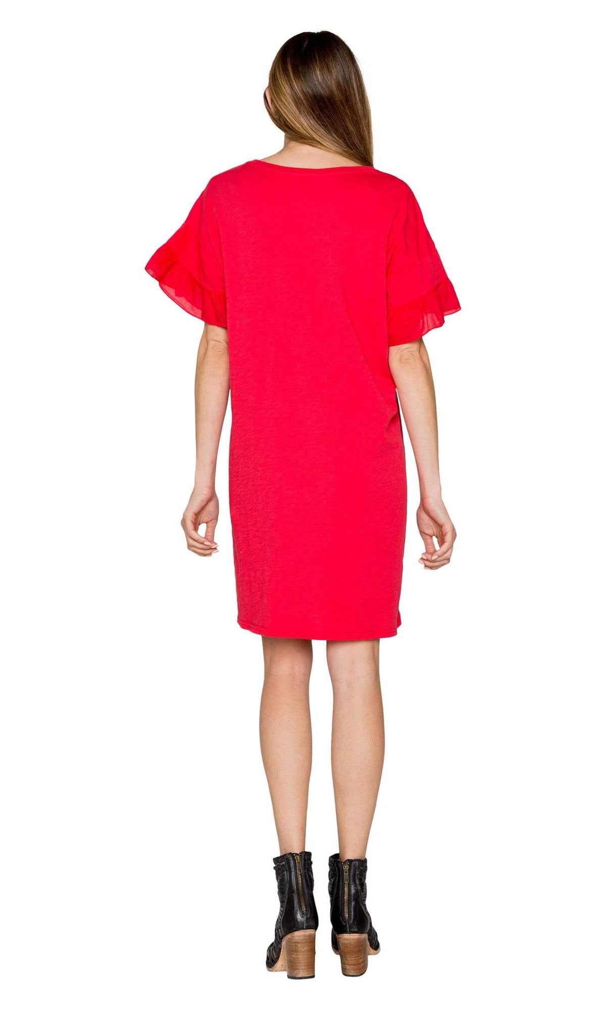 Velvet by Graham &amp; Spencer Sibel Cotton Contrast Ruffle Dress