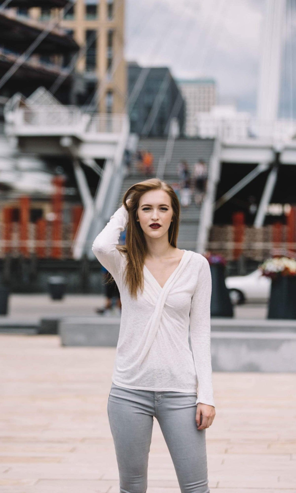 Velvet by Graham &amp; Spencer Cady Textured V Neck Drape Top