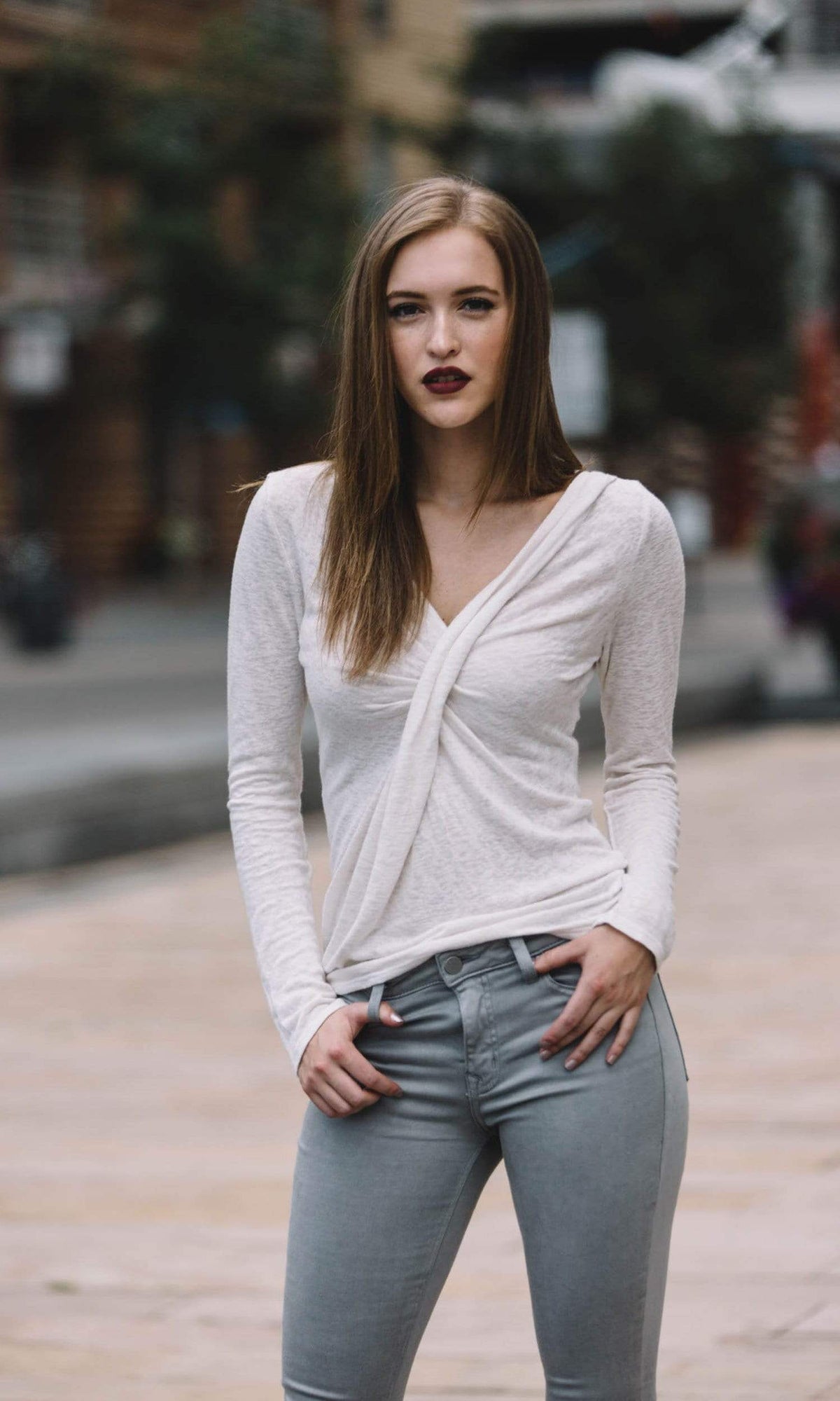 Velvet by Graham &amp; Spencer Cady Textured V Neck Drape Top