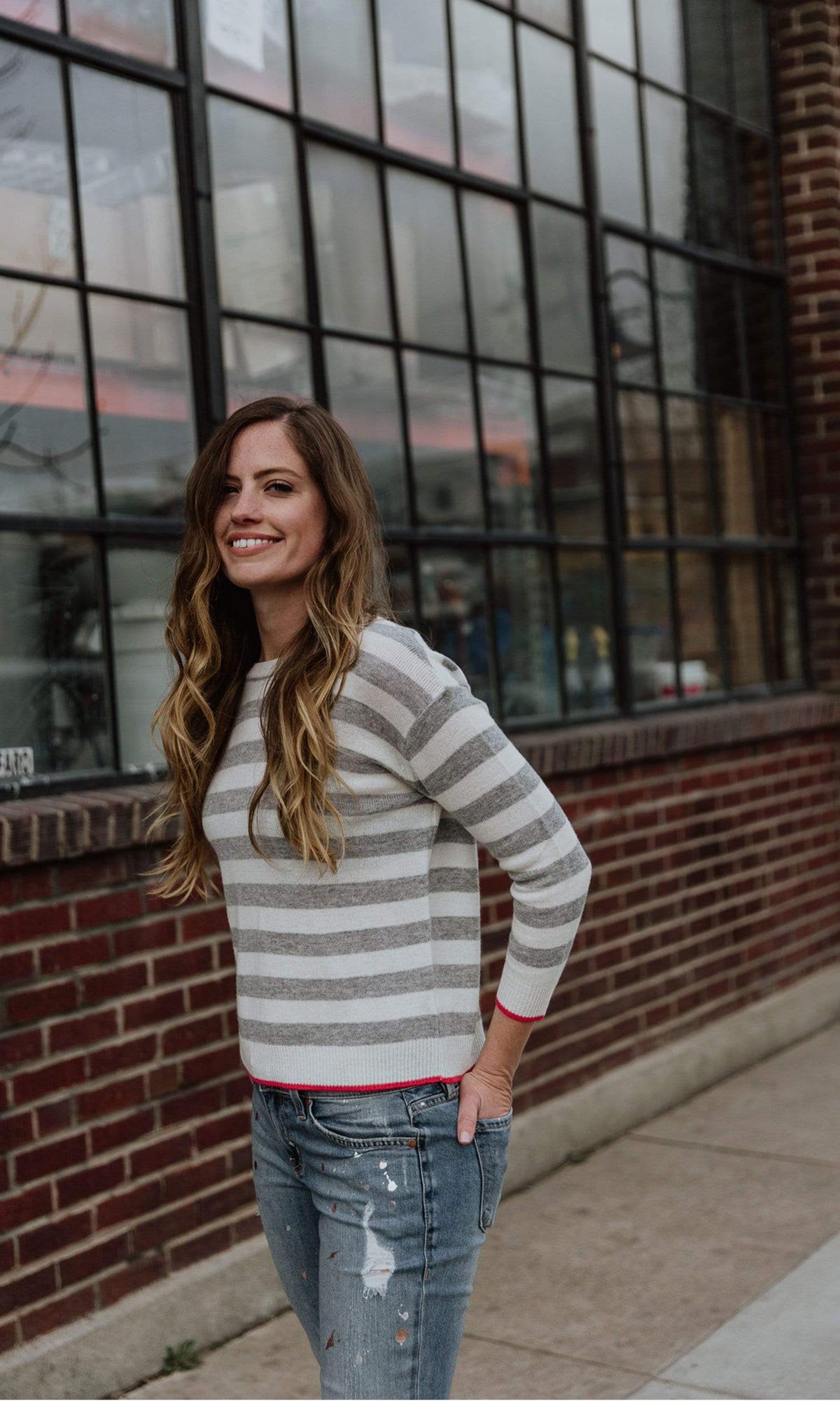 Velvet by Graham &amp; Spencer Rylan Stripe Cashmere Blend Sweater