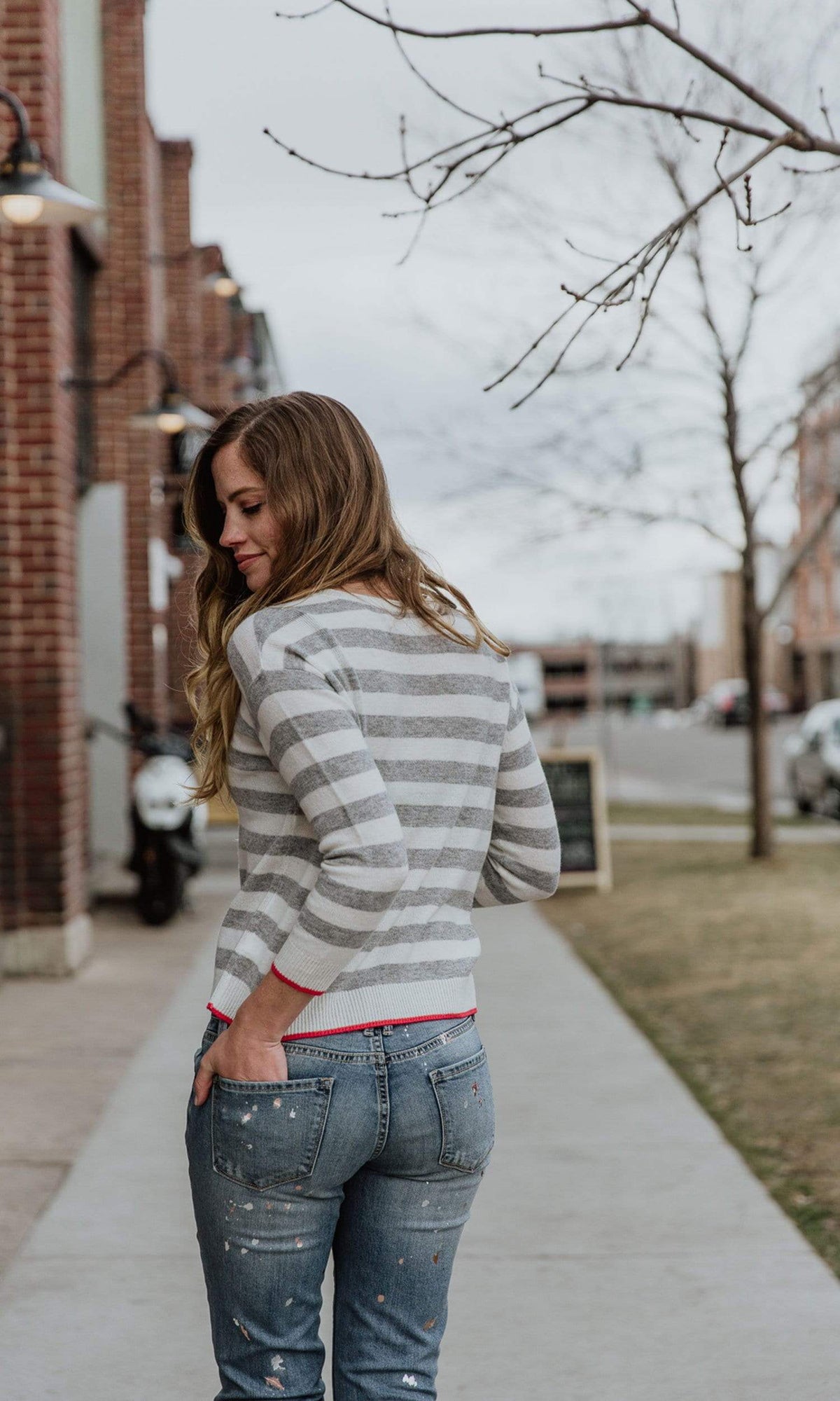 Velvet by Graham &amp; Spencer Rylan Stripe Cashmere Blend Sweater