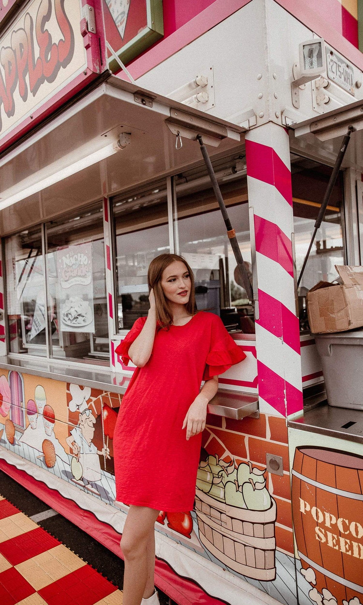 Velvet by Graham &amp; Spencer Sibel Cotton Contrast Ruffle Dress