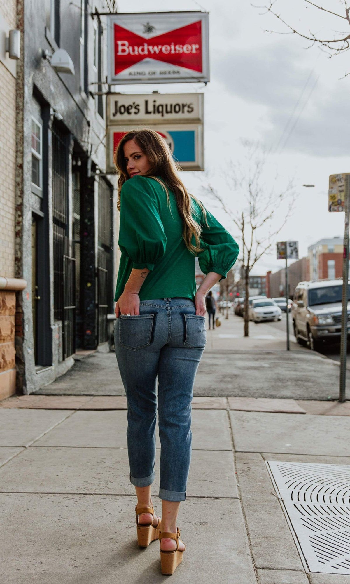 Velvet by Graham &amp; Spencer Simpson Cotton Slub Contrast Puff Sleeve Top