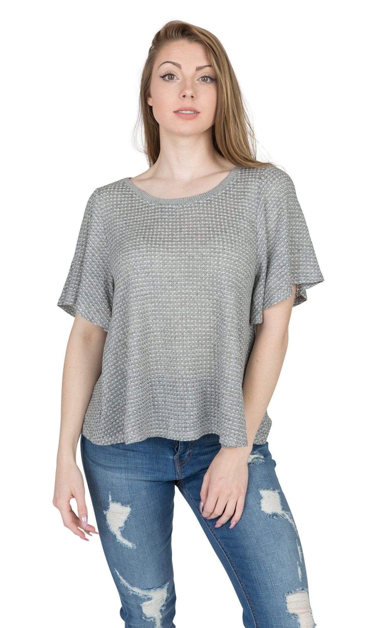Velvet by Graham &amp; Spencer Ramana Sheer Thermal Knit Swing Top