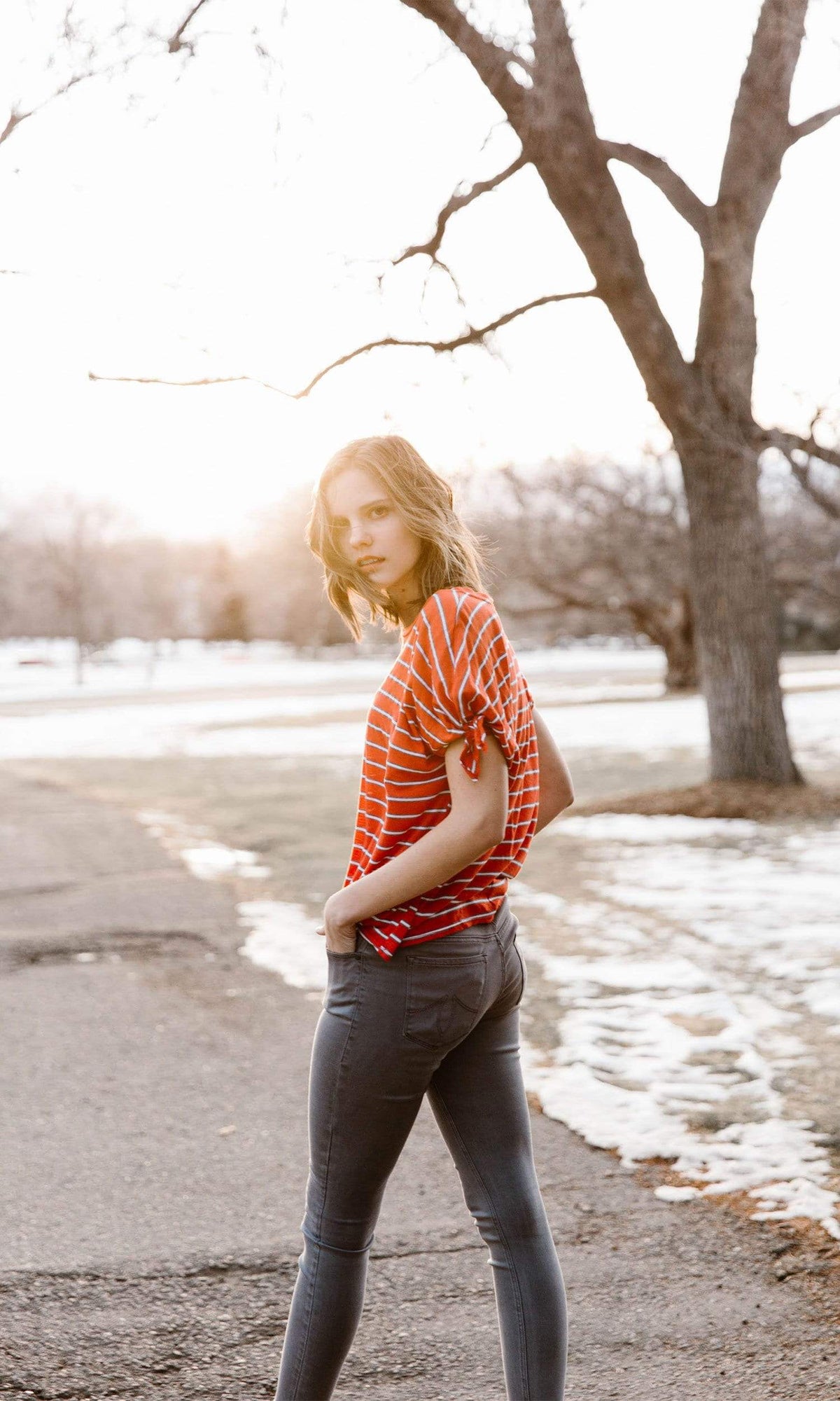 Velvet by Graham &amp; Spencer Crystal Striped Knit Sleeve Top