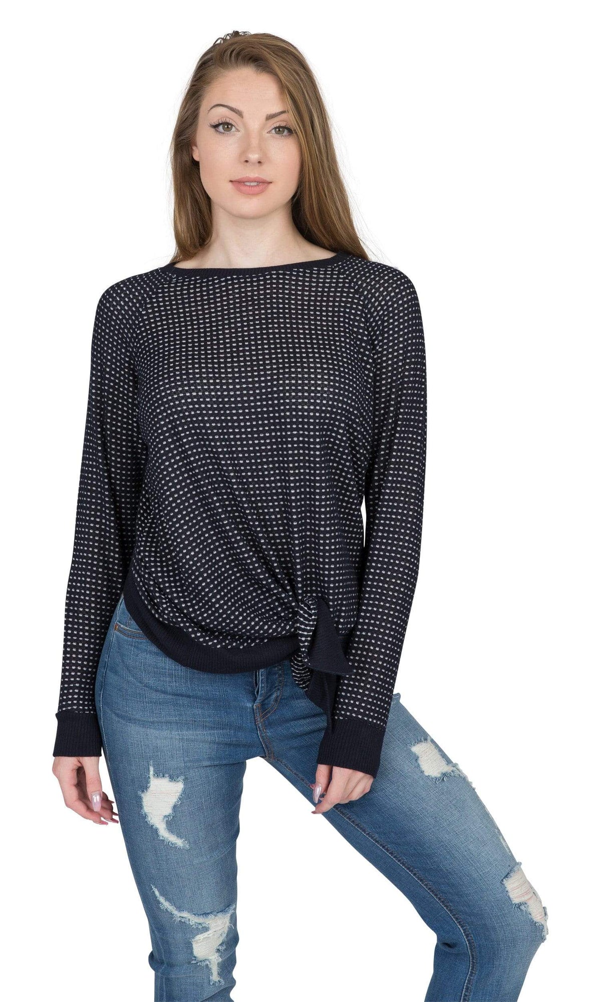 Velvet by Graham &amp; Spencer Matilda Sheer Thermal Knit Tie Top