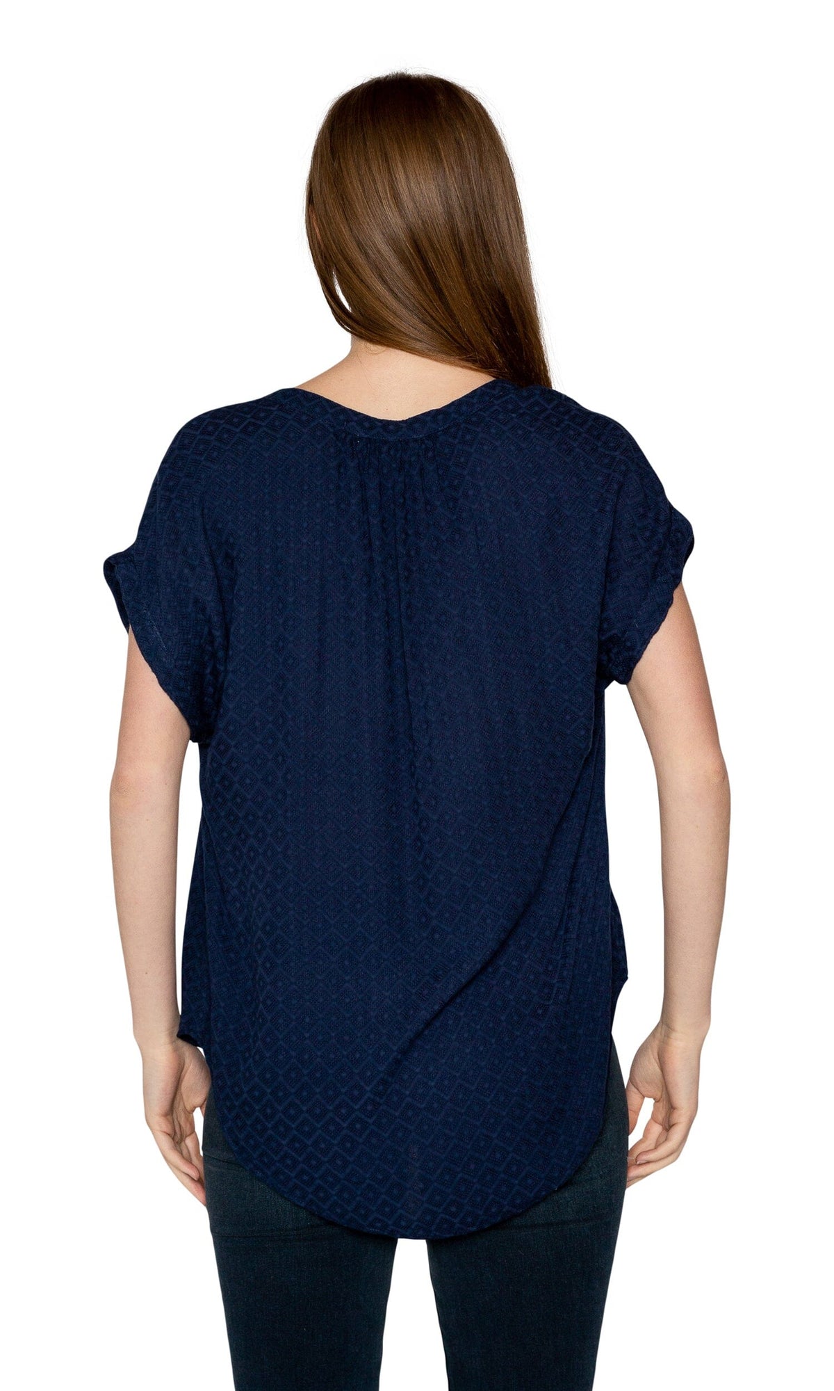 Velvet by Graham &amp; Spencer Devanee Damask Rayon Short Sleeve Top