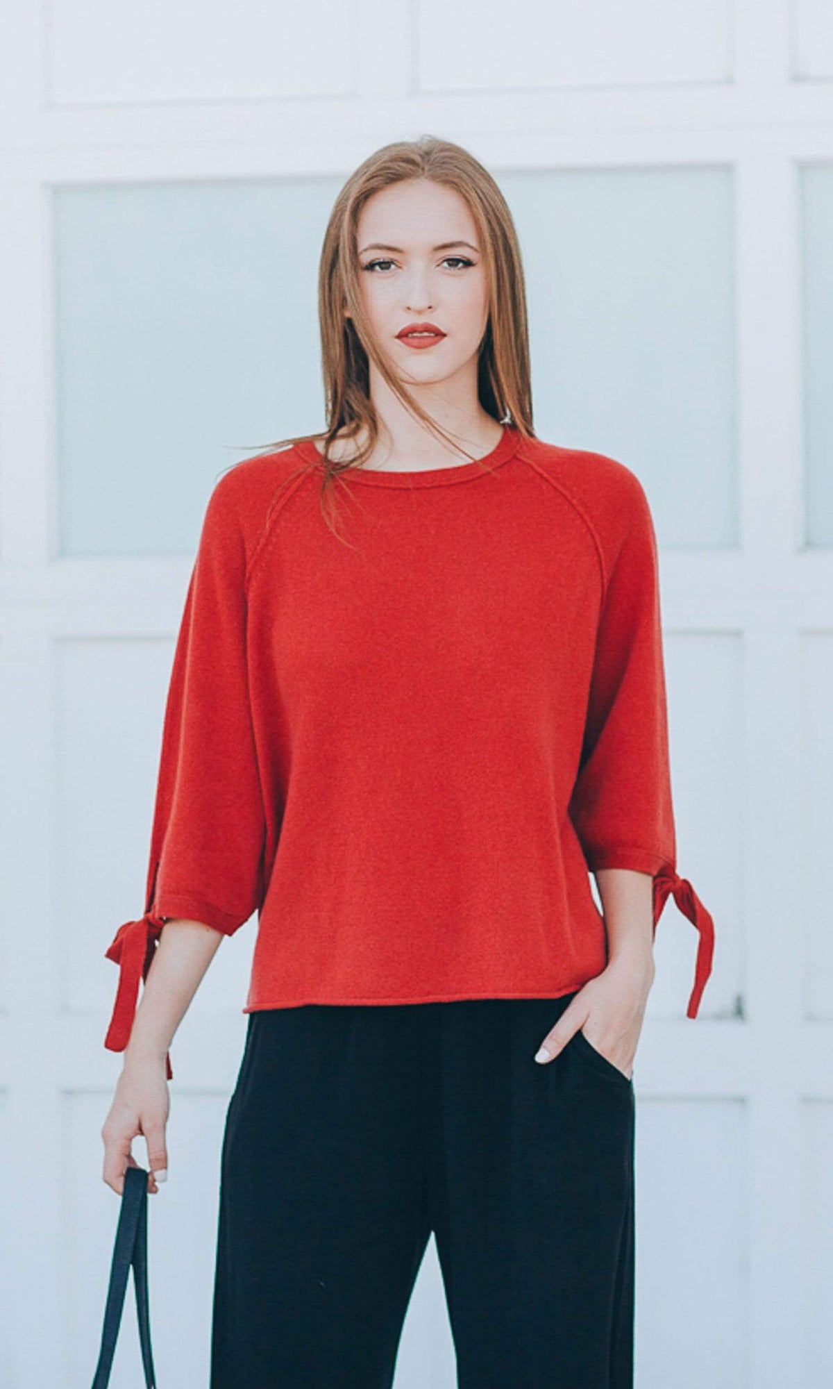 Velvet by Graham &amp; Spencer Nicolette Cashmere Tie Sleeve Sweater