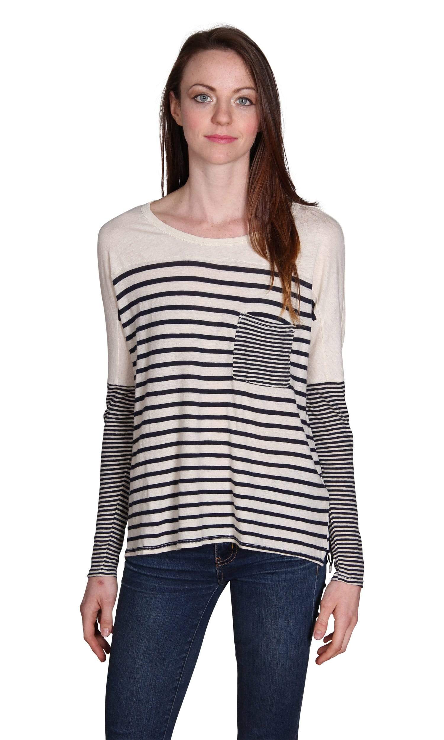 Velvet by Graham & Spencer Ario Mixed Stripe Pocket Top
