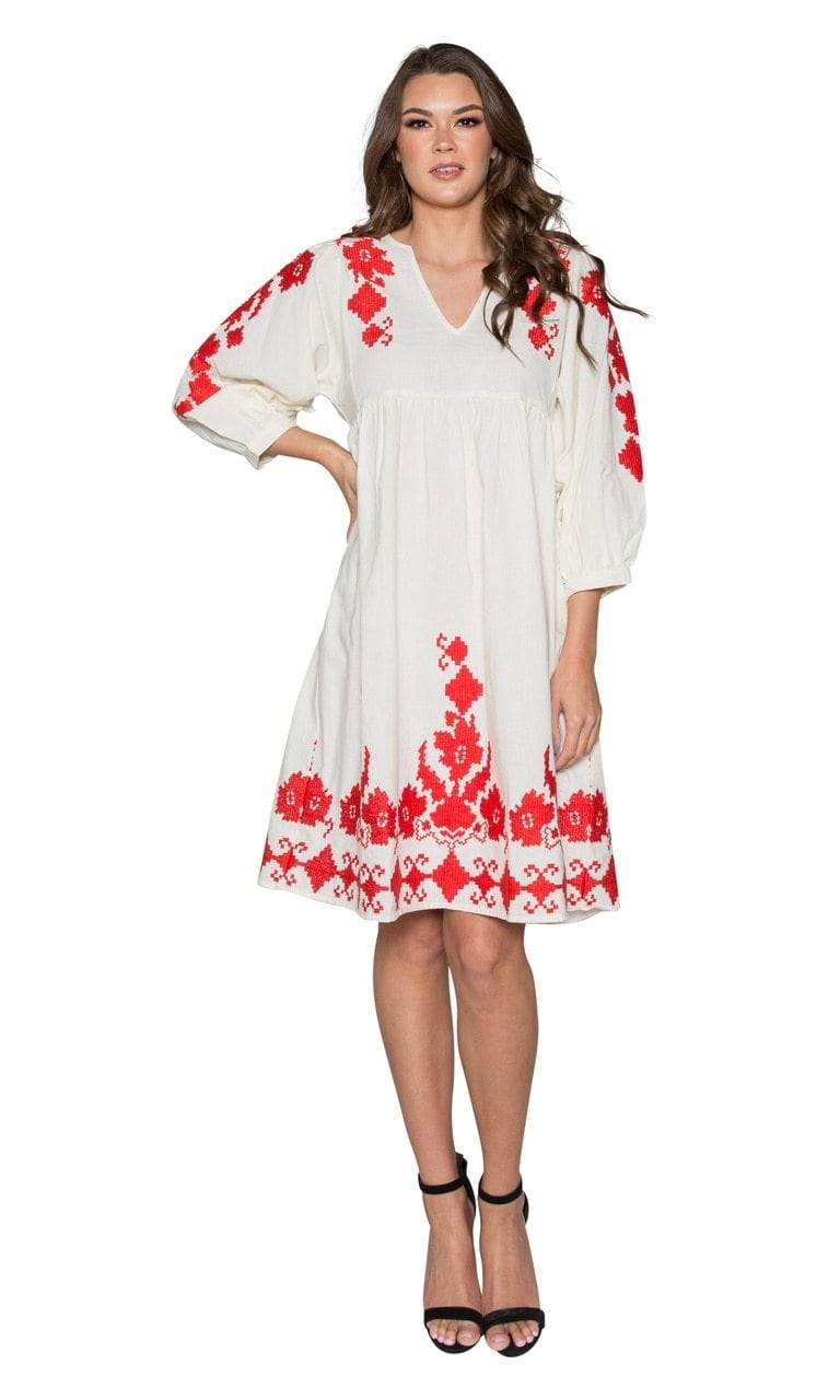 Velvet by Graham &amp; Spencer Jora Embroidered Peasant Dress