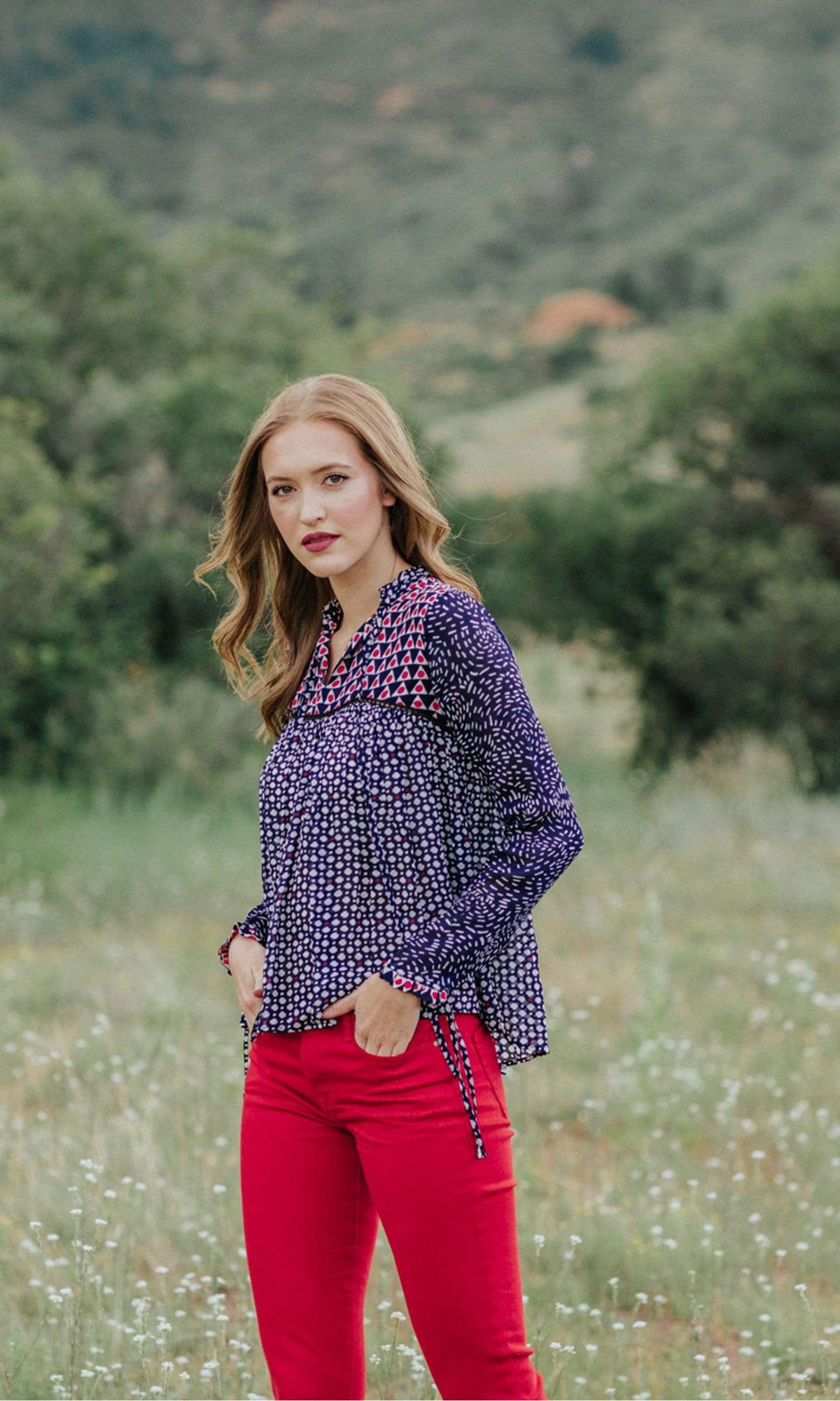 Conditions Apply A Pretty Top with Tie Neck