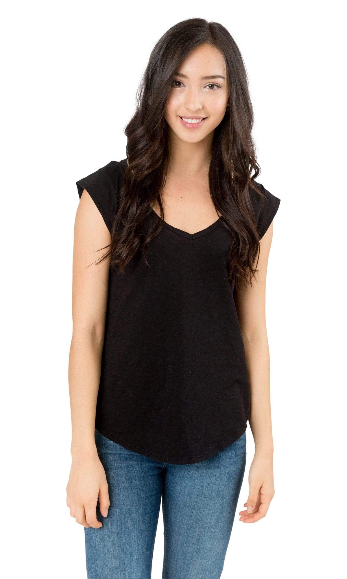Velvet by Graham &amp; Spencer Christina Cotton Slub Cap Sleeve Top