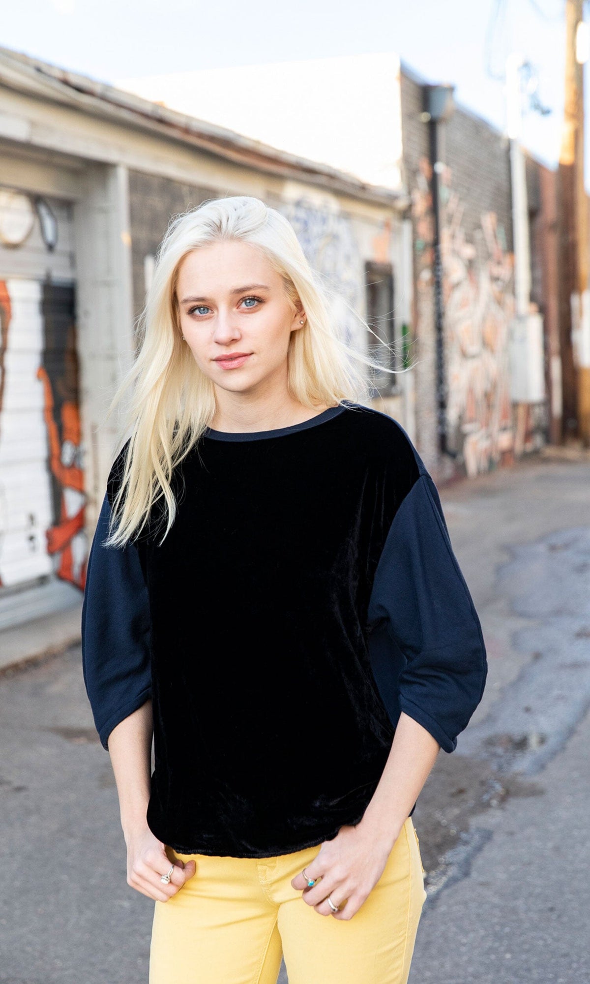 Velvet by Graham &amp; Spencer Berta Velvet Fleece Puff Sleeve Top