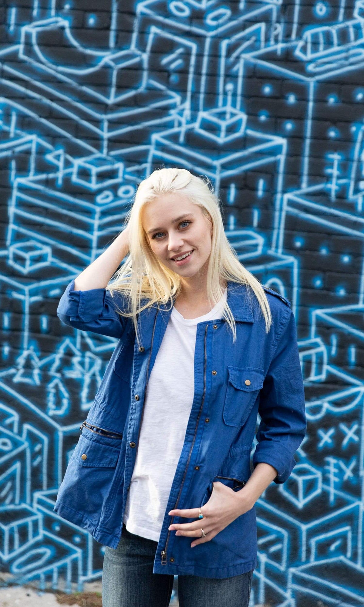 Velvet by Graham &amp; Spencer Ruby Army Jacket - Cobalt