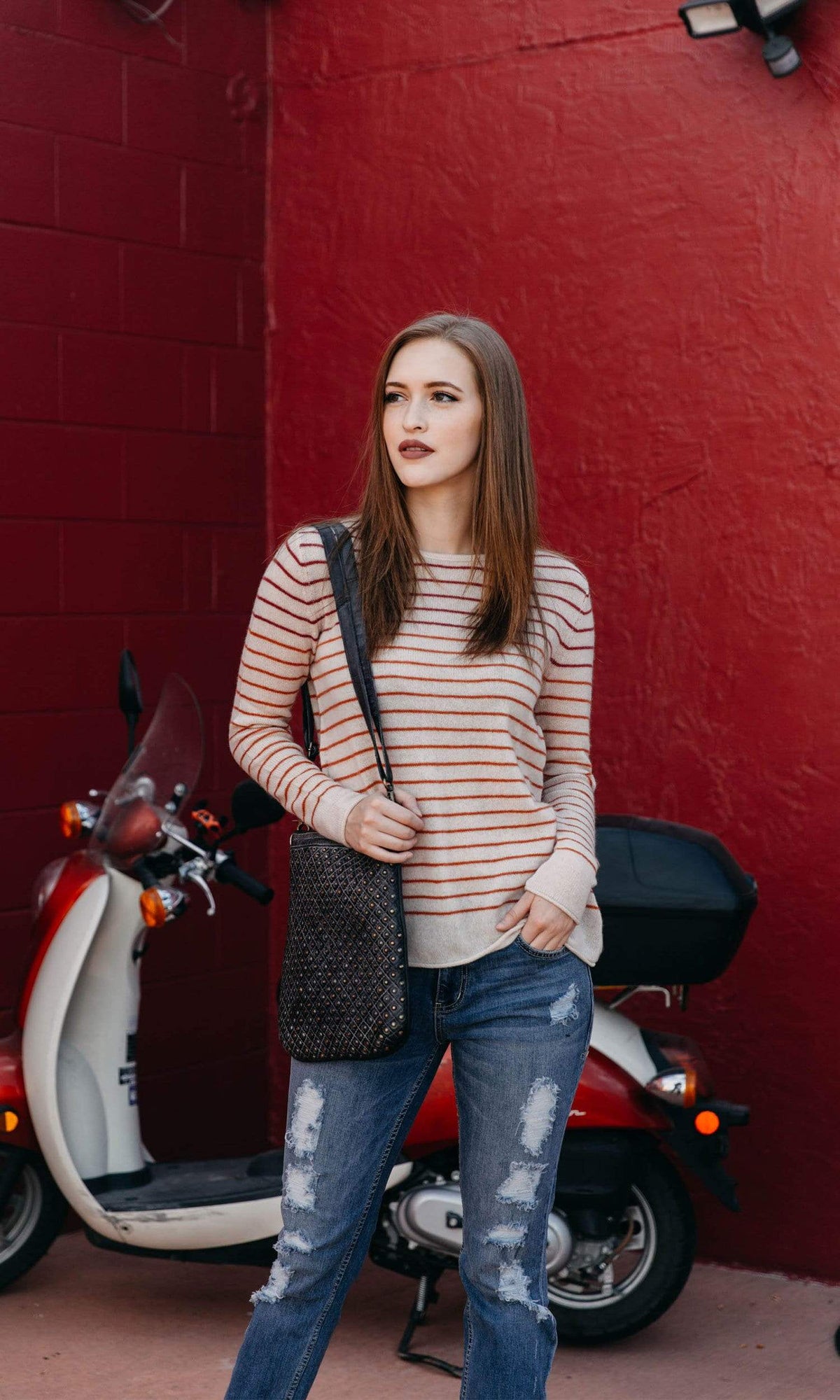 Velvet by Graham &amp; Spencer Adarah Striped Cashmere Sweater