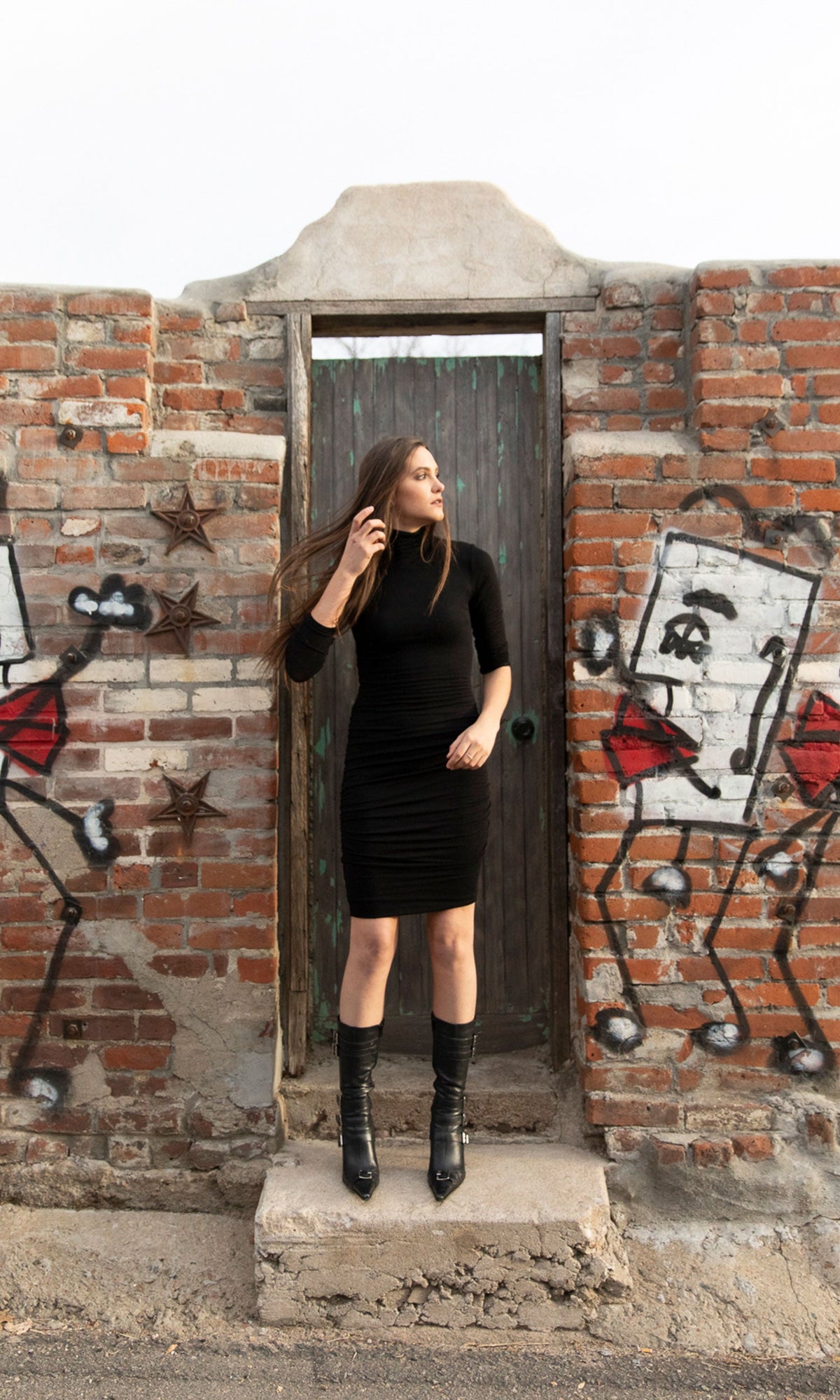 Velvet by Graham &amp; Spencer Lordes Mock Neck Lux Gauze Dress