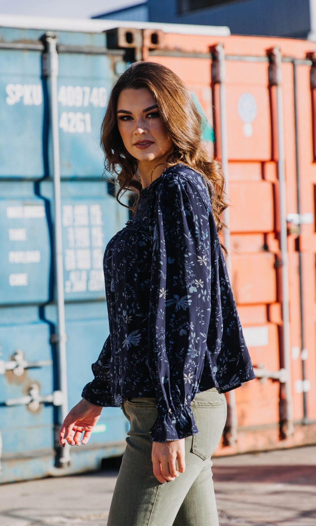 Velvet by Graham &amp; Spencer Malia Floral Print Ruffle Top